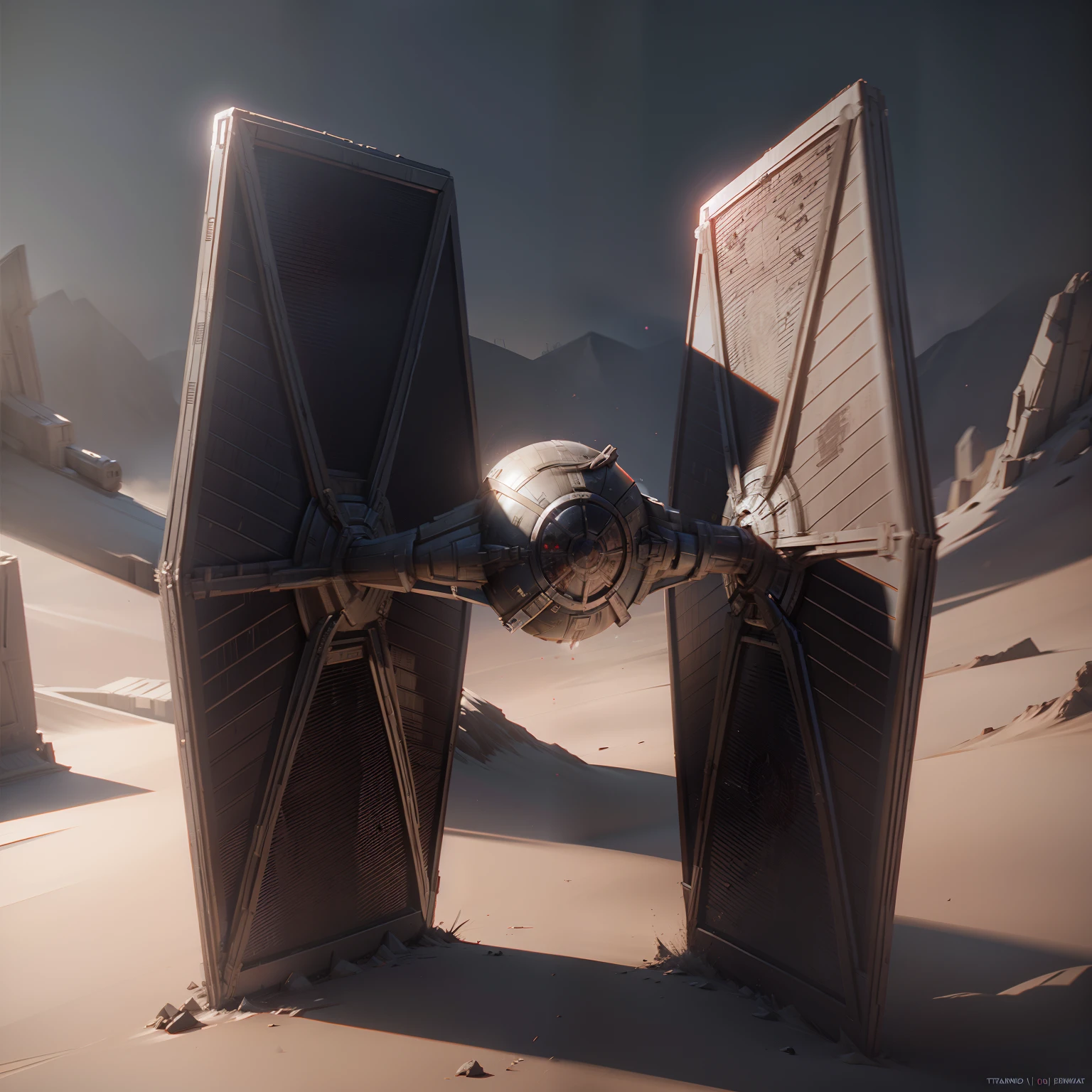 Tie fighter star wars, no back ground, 8k, high detail