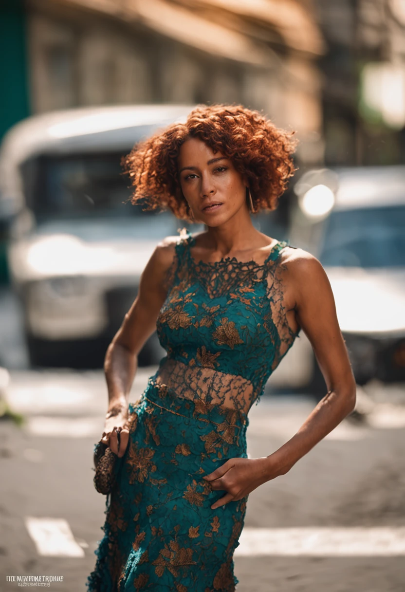 a brazilian woman with red curly hair, Cinematic, Photoshoot, Shot on 25mm lens, Depth of Field, Tilt Blur, Shutter Speed 1/1000, F/22, White Balance, 32k, Super-Resolution, Pro Photo RGB, Half rear Lighting, Backlight, Dramatic Lighting, Incandescent, Soft Lighting, Volumetric, Conte-Jour, Global Illumination, Screen Space Global Illumination, Scattering, Shadows, Rough, Shimmering, Lumen Reflections, Screen Space Reflections, Diffraction Grading, Chromatic Aberration, GB Displacement, Scan Lines, Ambient Occlusion, Anti-Aliasing, FKAA, TXAA, RTX, SSAO, OpenGL-Shader’s, Post Processing, Post-Production, Cell Shading, Tone Mapping, CGI, VFX, SFX, insanely detailed and intricate, hyper maximalist, elegant, dynamic pose, photography, volumetric, ultra-detailed, intricate details, super detailed, ambient –uplight –v 4 –q 2