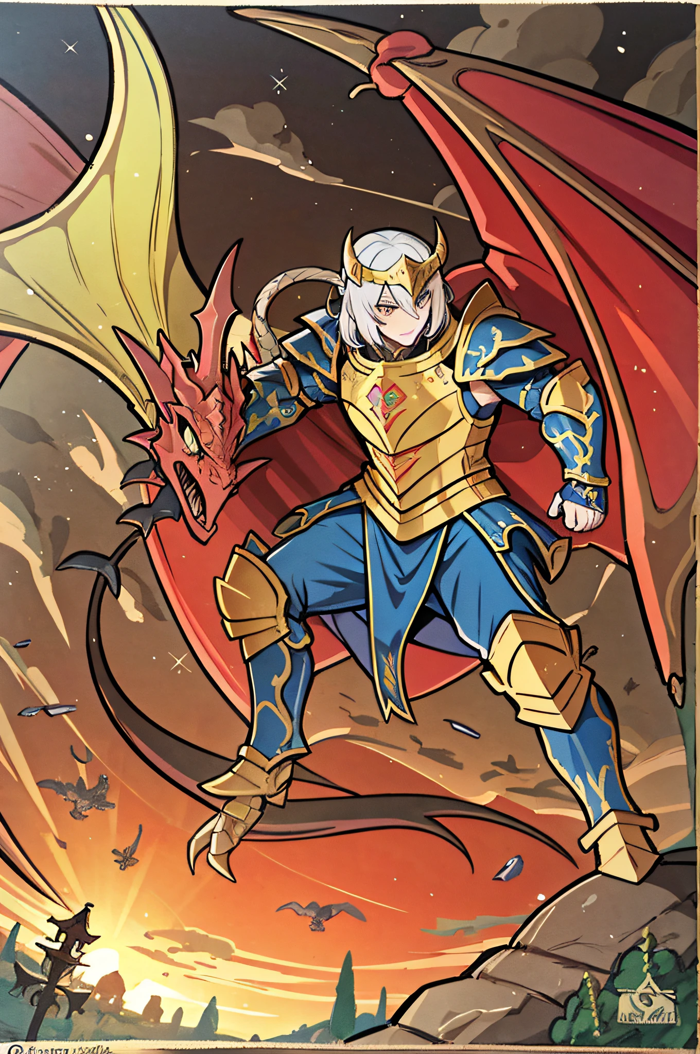 dragon knight, by bestiary_style, masterpiece, best quality, high detailed