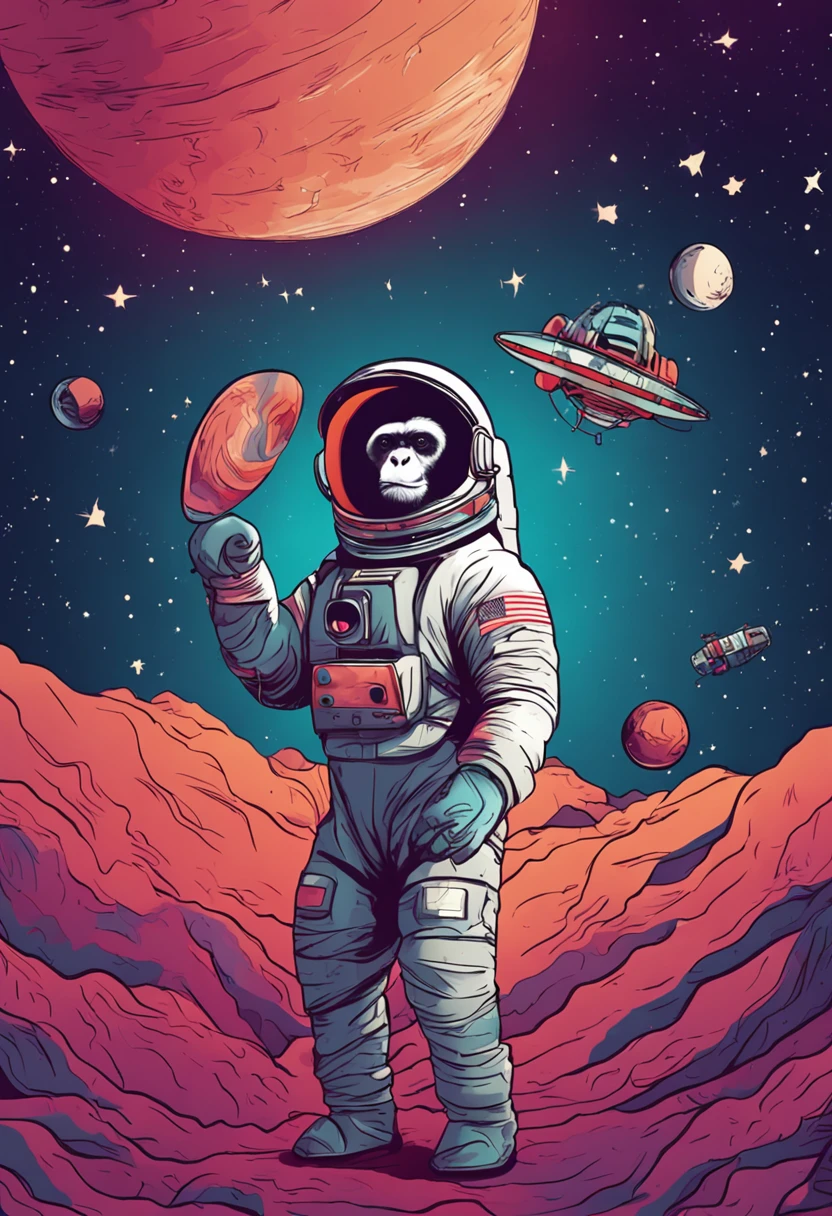 Create an image of an astronaut monkey