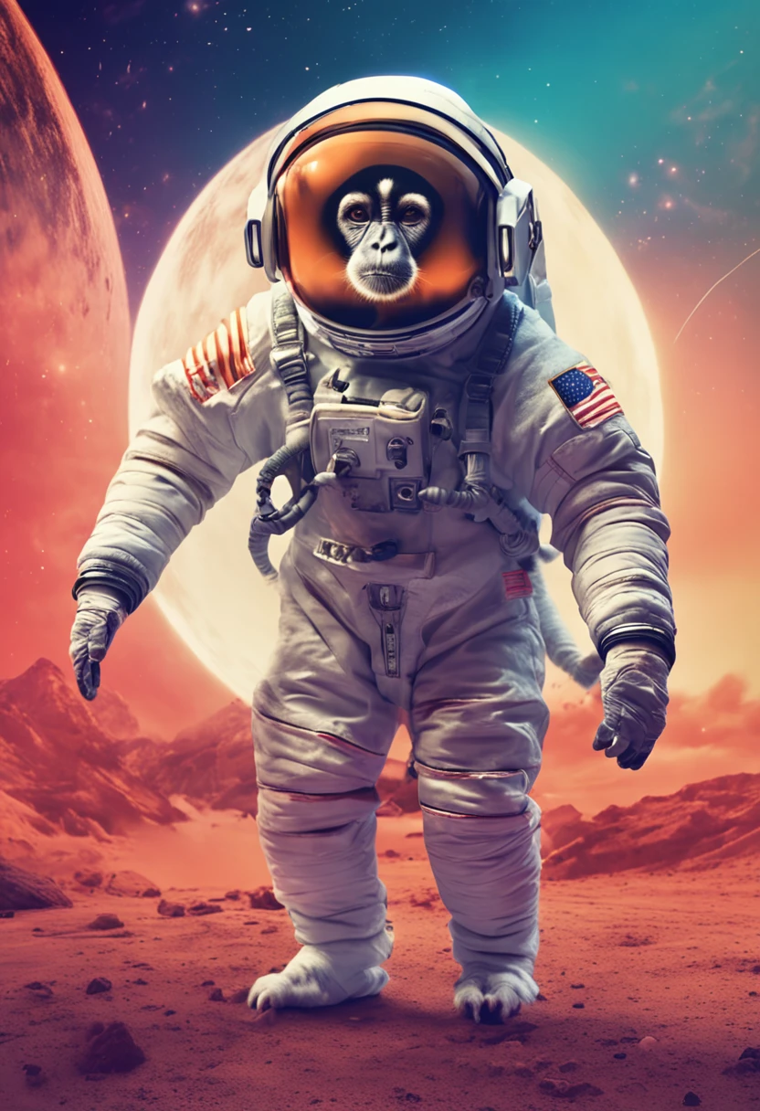 Create an image of an astronaut monkey