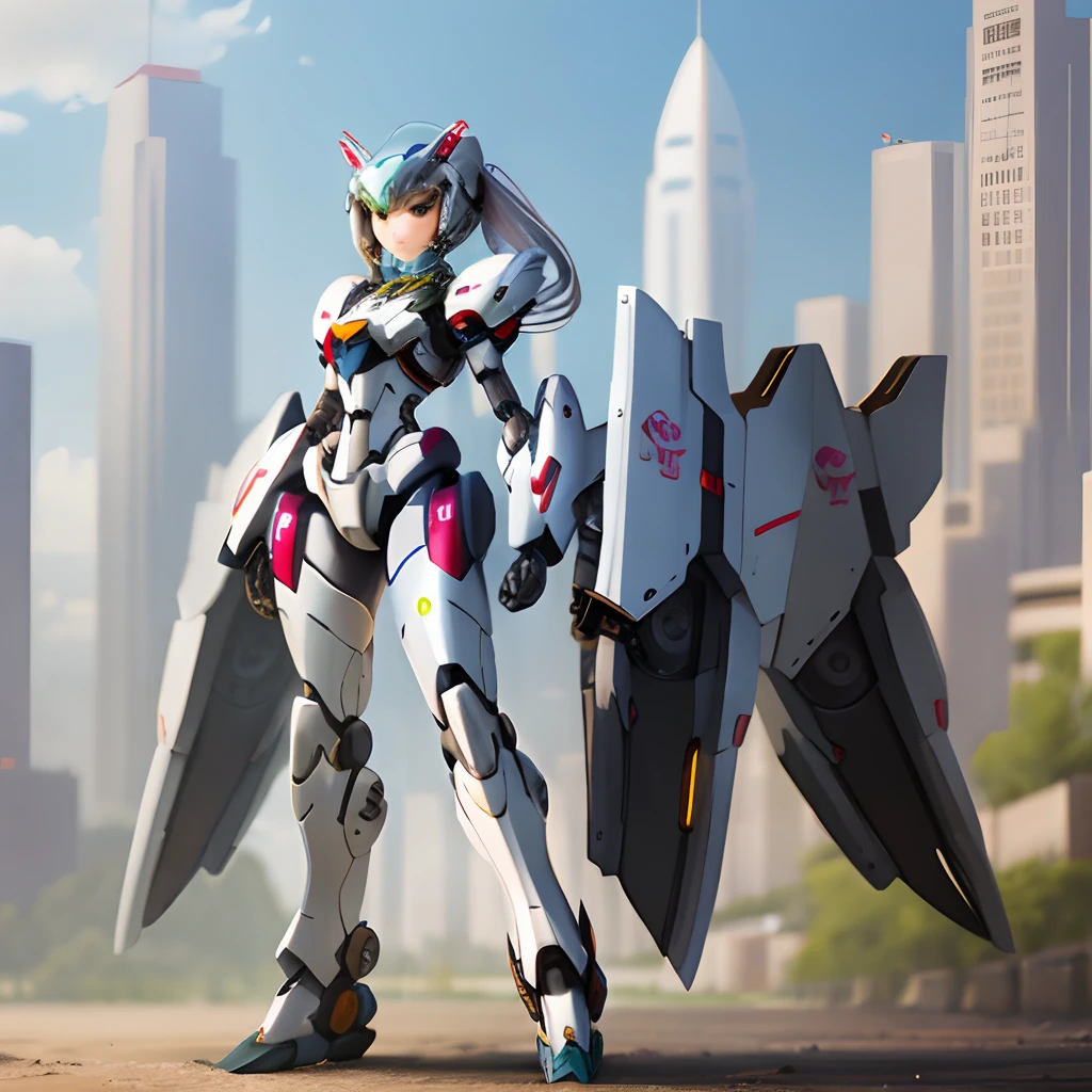 Mecha beautiful girl praying mantis
