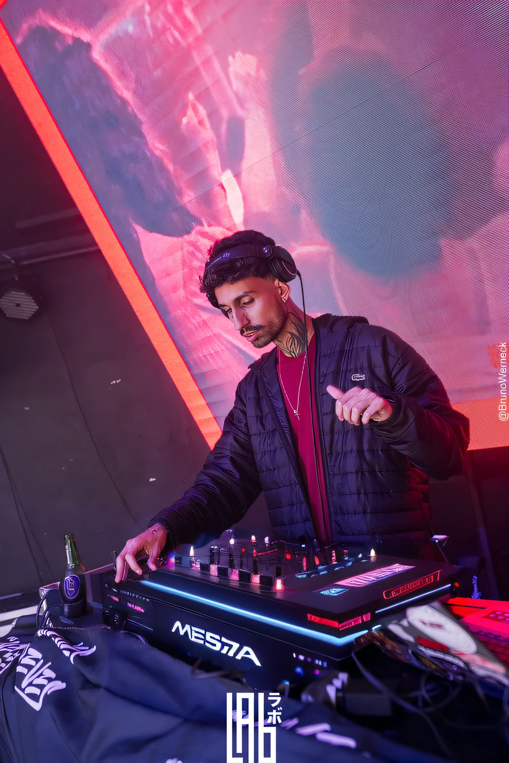 mesa de dj futurista ultra realista