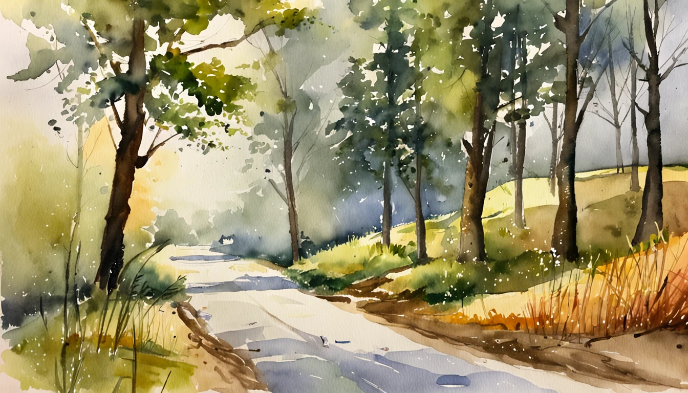 Roads after rain,It is flanked by spruce groves