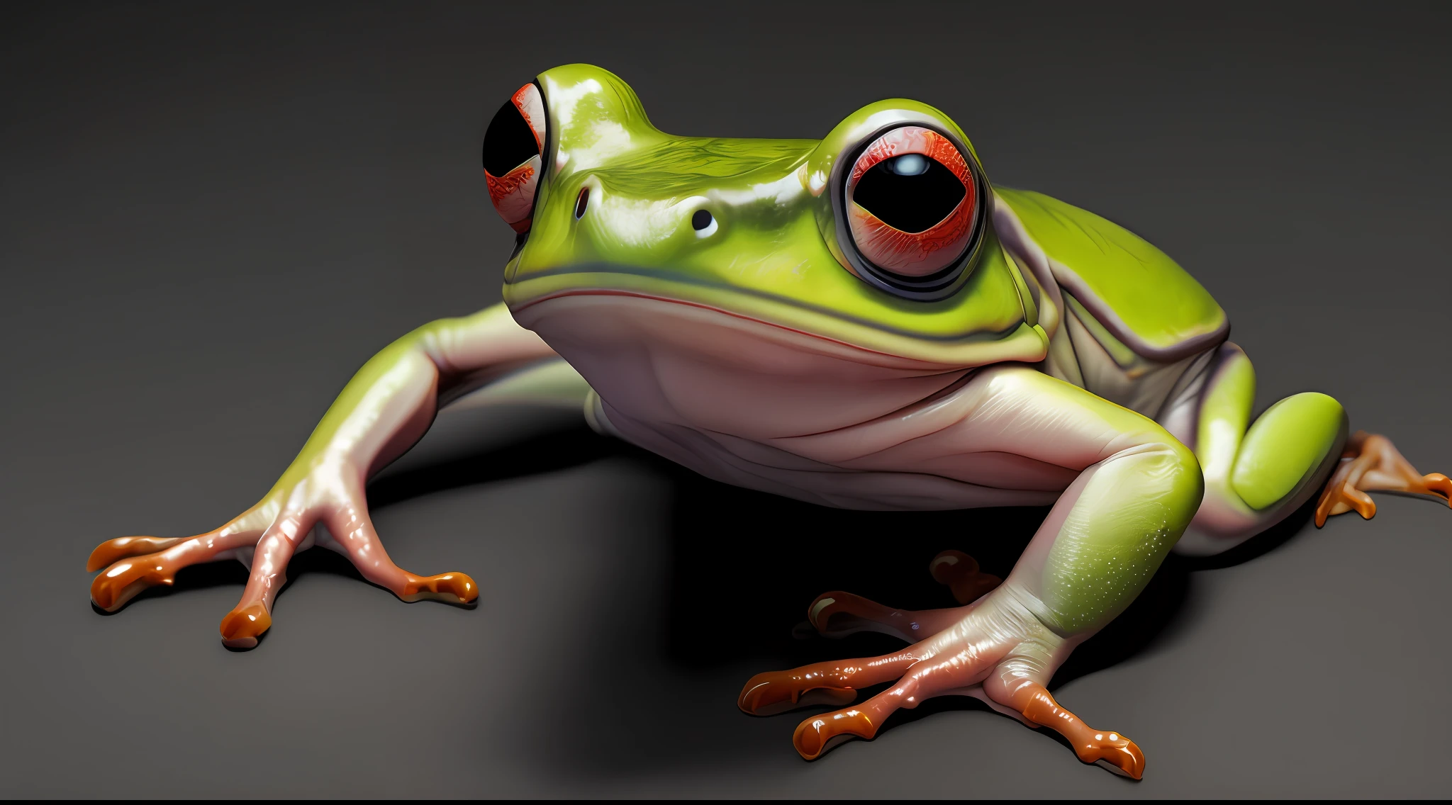 a mutant frog extremely detailed, 8k, isolated on black background