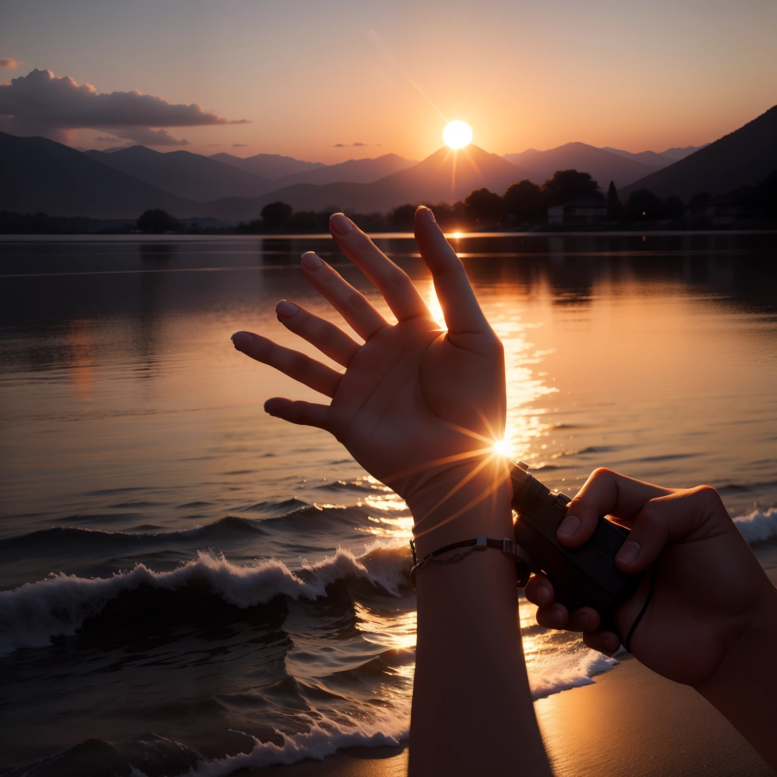 setting sun