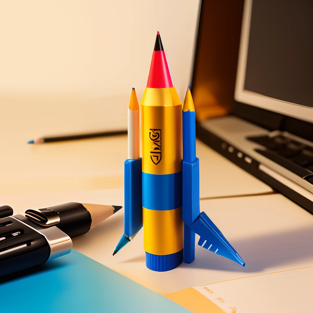 A pencil that looks like a rocket