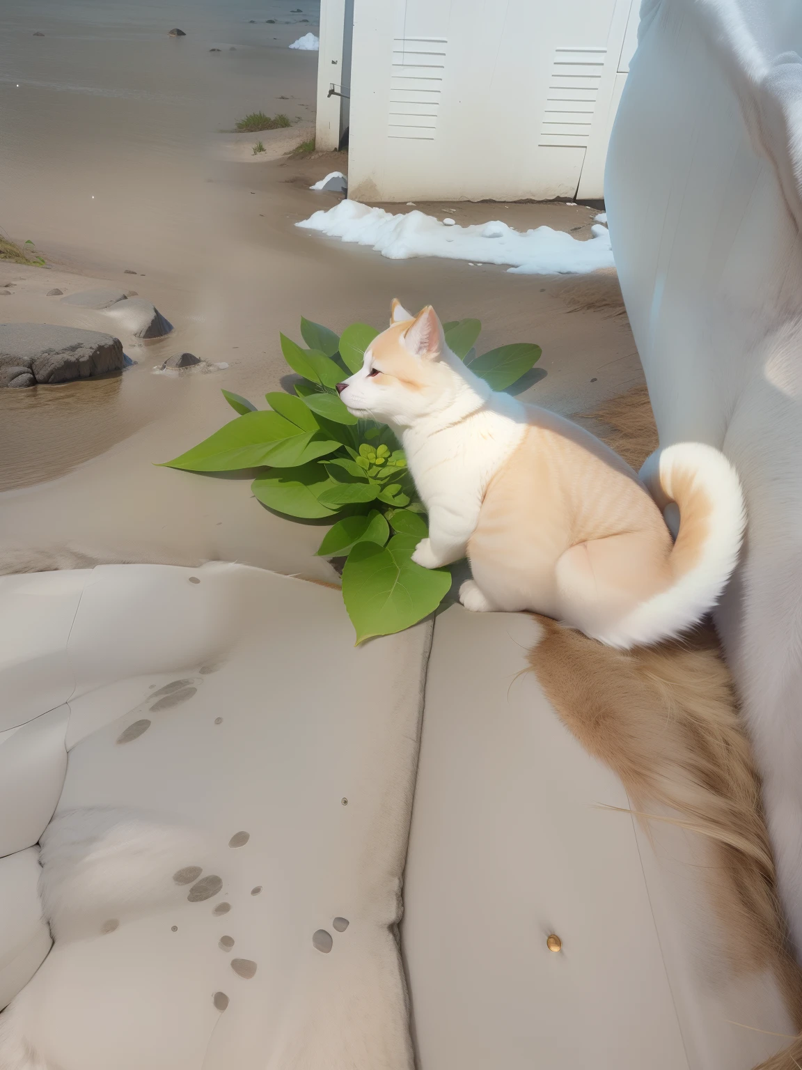 RAW photo, hyper HD, Digital SLR, High quality, Realistic, photograph realistic, DreamlikeArt, Lens flare, Upper body, view the viewer, Animal focus, Furry, fur set, 1girll, Cute, kawaii, Lovely, fur, Fur head, Narrow waist, Animal ears, clawed paws