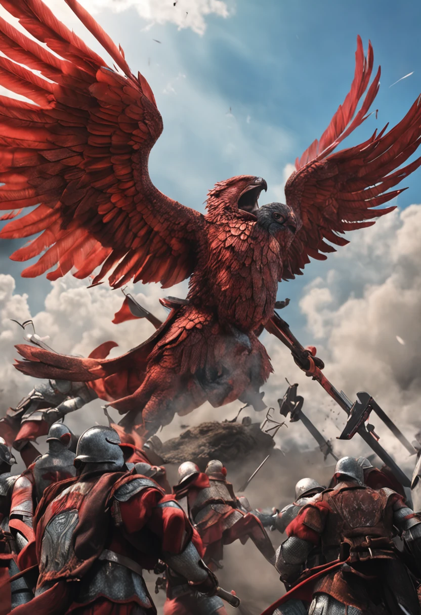 fight between São Miguel Archangel and the forces of evil