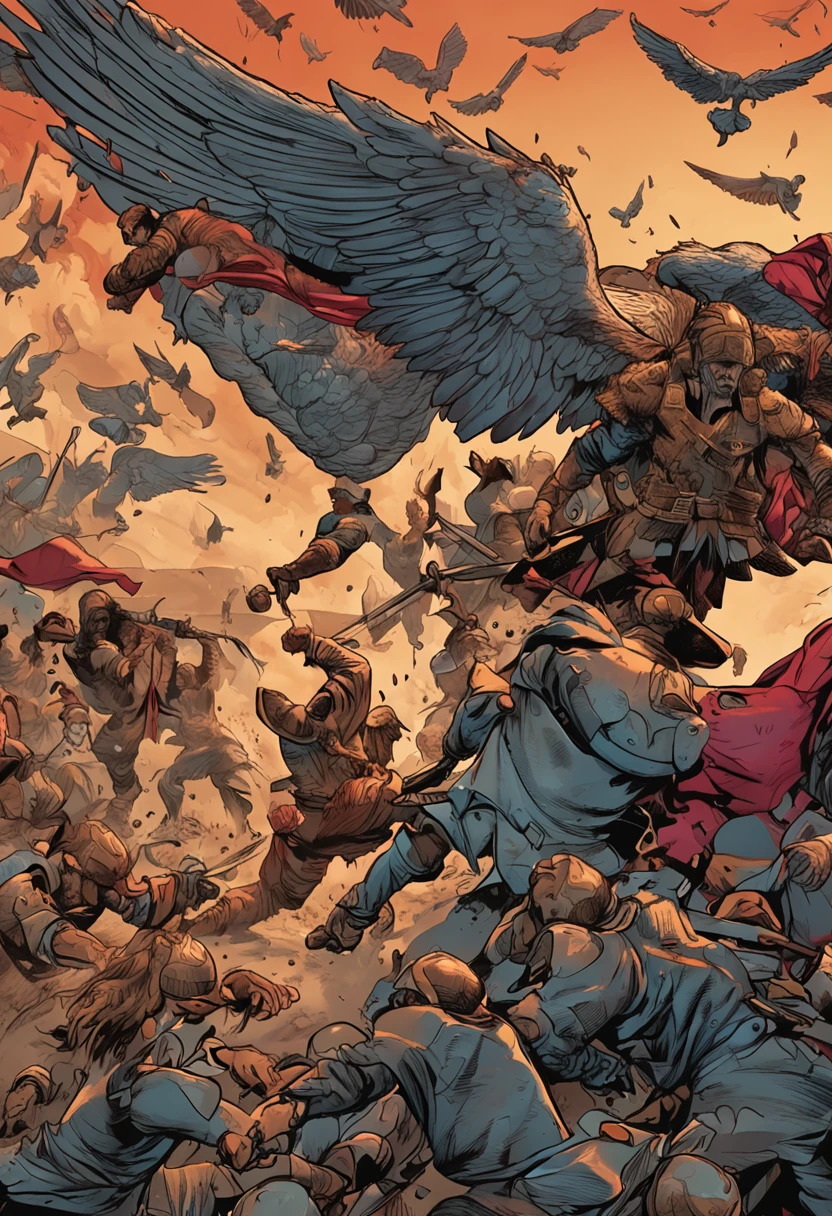 fight between São Miguel Archangel and the forces of evil