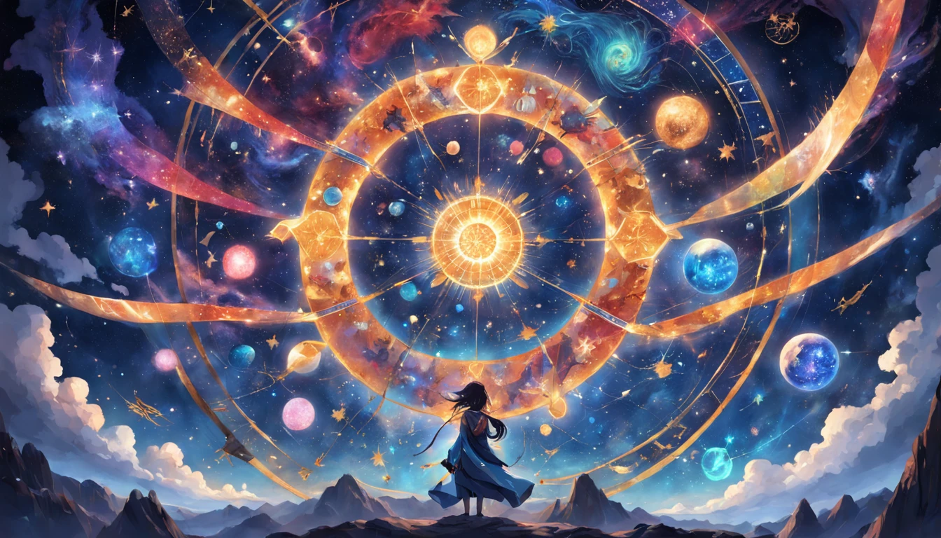 Craft an intricate artwork of interconnected constellations, each representing a different culture and civilization from across the universe. The constellations weave stories of unity and diversity in the cosmic realm