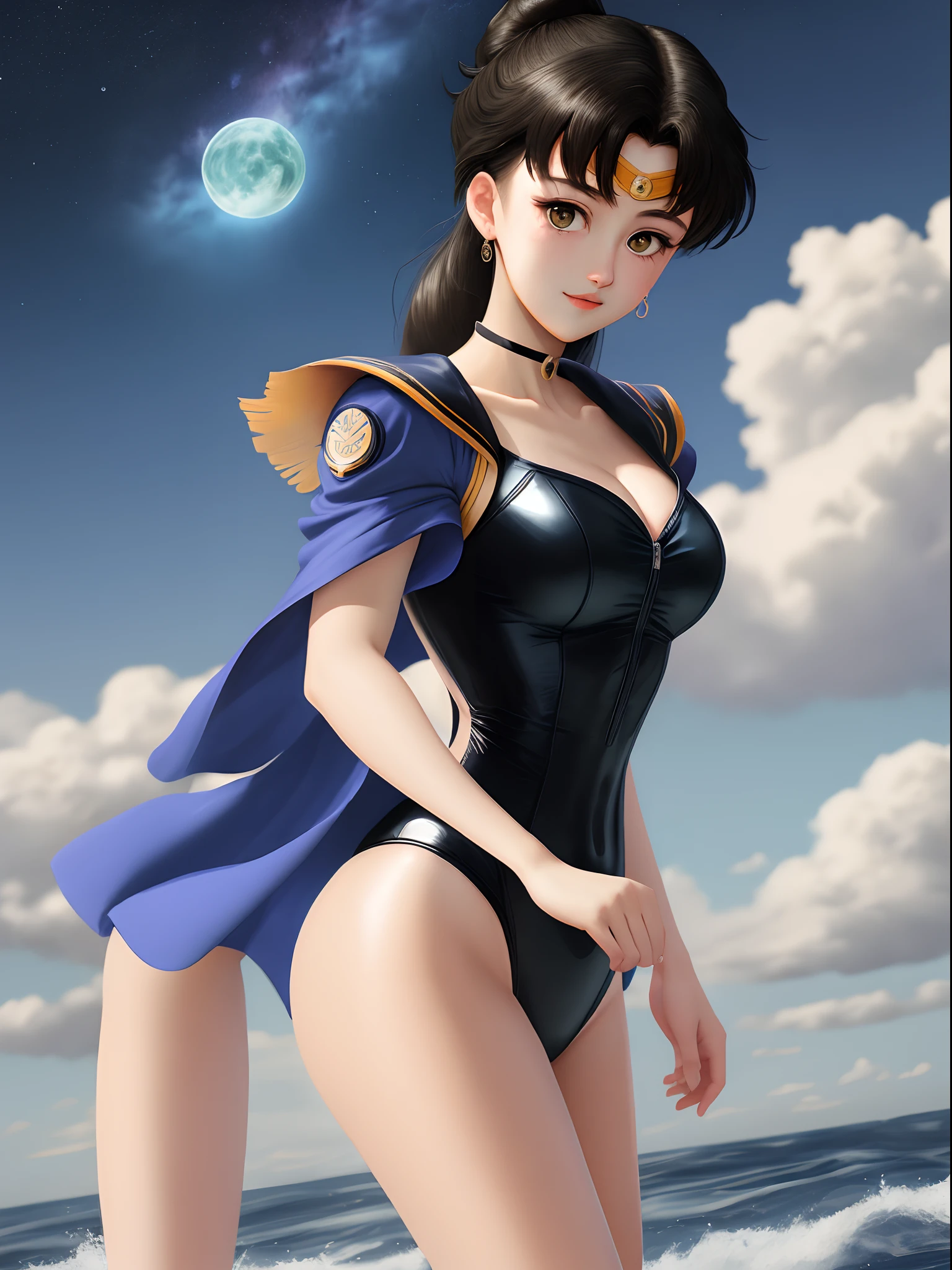 Future Sailor Moon in a one-piece suit