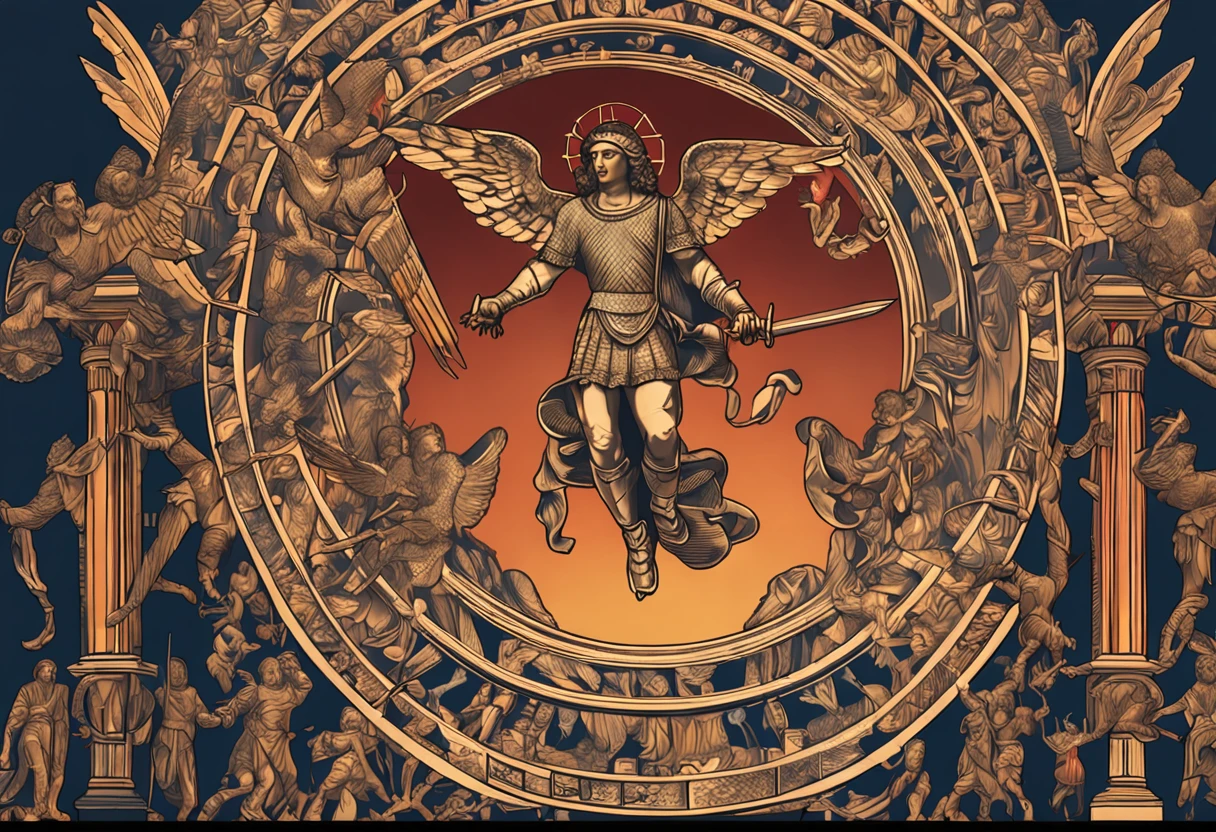 fight between St. Michael the Archangel against the devil