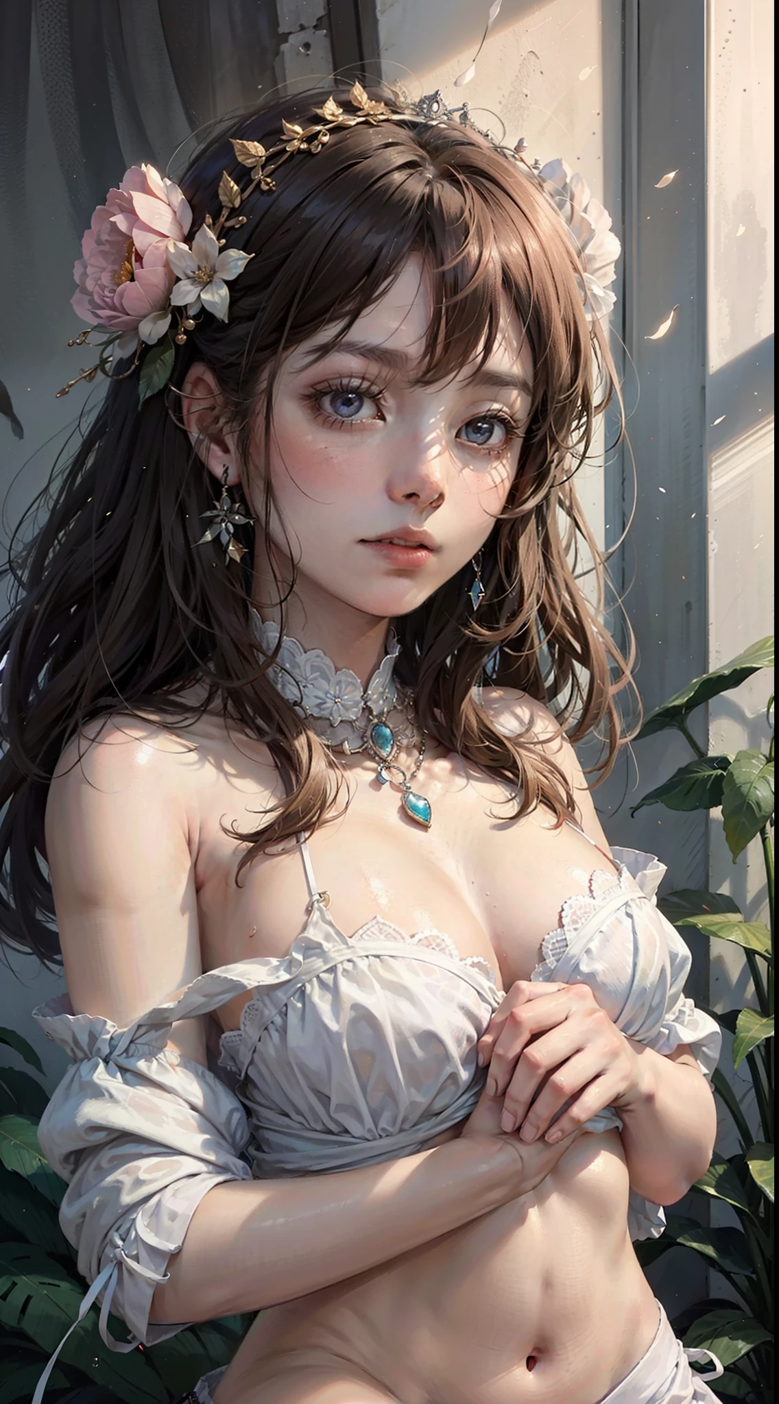 In the spring sun，She is as delicate as a flower petal，That shy look，It was as if the whole world had slowed down，Only she was there，Bloom quietly。 Her face is like the rising sun，That faint pink，Reminiscent of peach blossoms in the early morning。Her eyes were like twinkling stars，The deep black reveals an elusive mystery。These eyes are when shy，Will hang down half，Only a curved crescent shape remains，Make people want to keep looking inside，Discover the secrets of that depths。 Her demeanor has the gentleness of a virgin，Every step is like falling petals，Light and discreet。The voice in which she spoke，It's like a stream gently flowing through a stone，That soft and sweet voice，As if it can melt the hardest heart。 When she laughed，Like a spring breeze gently blowing through the fields，It fills people's hearts with warmth。And when she lowered her head shyly，Her cheeks would glow a thin shade of red，It was an unspeakable innocence and shyness。 Her heart is full of passion and dreams，It's just that she's ashamed to express，Often keep them in the back of their hearts。Her shyness is her most unique brilliance，Make her unique among all，It's unforgettable。 Her shyness，It is an innocence，It is a kind of introversion，It's an emotion，It makes her beauty even more moving，More radiant。It's like a spring flower，Although shy，But still enthusiastically open，Her shyness also makes her more real，More glamorous。，Top-down view，（Digital artwork：1.3），（a sketch：1.1）（（Octane rendering）），the city streets，High-rise tail alley，（Shy girl，head lowered，Hold your index fingers in front of your chest and touch each other，shylily，face red），（（JK school uniform，short-cut hair）），Full body like，Realistic digital painting portrait，shot at 8k resolution，Gasoline liquid，color pastel，splashart，Pink and blue and purple petals，Lithography in intricate details，（light particules：1.2），（game concept：1.3），（depth of view:1.3),Global illumination,with rich details,Trends on ArtStation，（（illustrious）），ultra fine，16K r