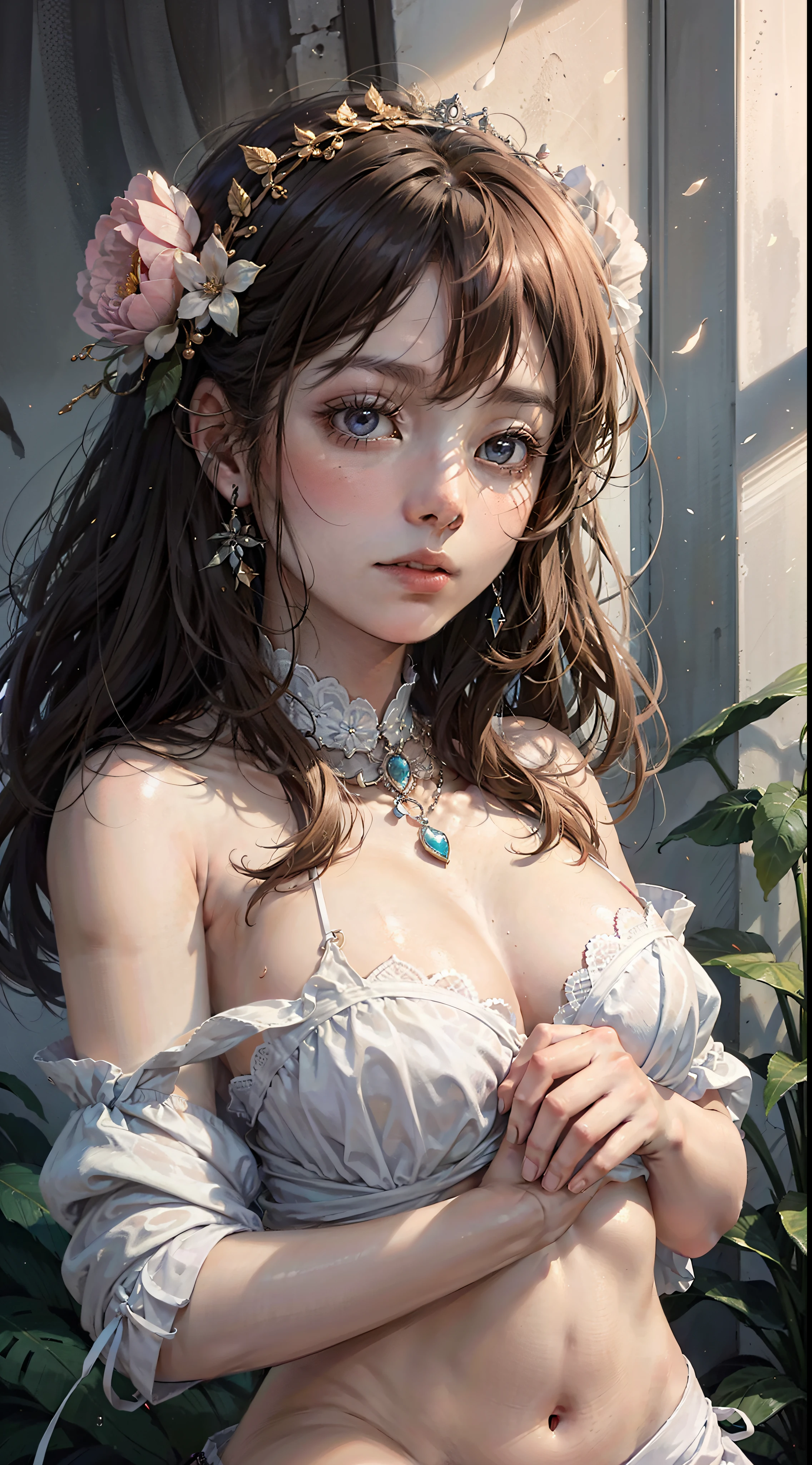In the spring sun,She is as delicate as a flower petal,That shy look,It was as if the whole world had slowed down,Only she was there,Bloom quietly。 Her face is like the rising sun,That faint pink,Reminiscent of peach blossoms in the early morning。Her eyes were like twinkling stars,The deep black reveals an elusive mystery。These eyes are when shy,Will hang down half,Only a curved crescent shape remains,Make people want to keep looking inside,Discover the secrets of that depths。 Her demeanor has the gentleness of a virgin,Every step is like falling petals,Light and discreet。The voice in which she spoke,It's like a stream gently flowing through a stone,That soft and sweet voice,As if it can melt the hardest heart。 When she laughed,Like a spring breeze gently blowing through the fields,It fills people's hearts with warmth。And when she lowered her head shyly,Her cheeks would glow a thin shade of red,It was an unspeakable innocence and shyness。 Her heart is full of passion and dreams,It's just that she's ashamed to express,Often keep them in the back of their hearts。Her shyness is her most unique brilliance,Make her unique among all,It's unforgettable。 Her shyness,It is an innocence,It is a kind of introversion,It's an emotion,It makes her beauty even more moving,More radiant。It's like a spring flower,Although shy,But still enthusiastically open,Her shyness also makes her more real,More glamorous。,Top-down view,(Digital artwork:1.3),(a sketch:1.1)((Octane rendering)),the city streets,High-rise tail alley,(Shy girl,head lowered,Hold your index fingers in front of your chest and touch each other,shylily,face red),((JK school uniform,short-cut hair)),Full body like,Realistic digital painting portrait,shot at 8k resolution,Gasoline liquid,color pastel,splashart,Pink and blue and purple petals,Lithography in intricate details,(light particules:1.2),(game concept:1.3),(depth of view:1.3),Global illumination,with rich details,Trends on ArtStation,((illustrious)),ultra fine,16K r