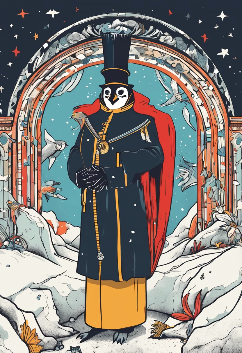 funky illustration、Emperor Penguin