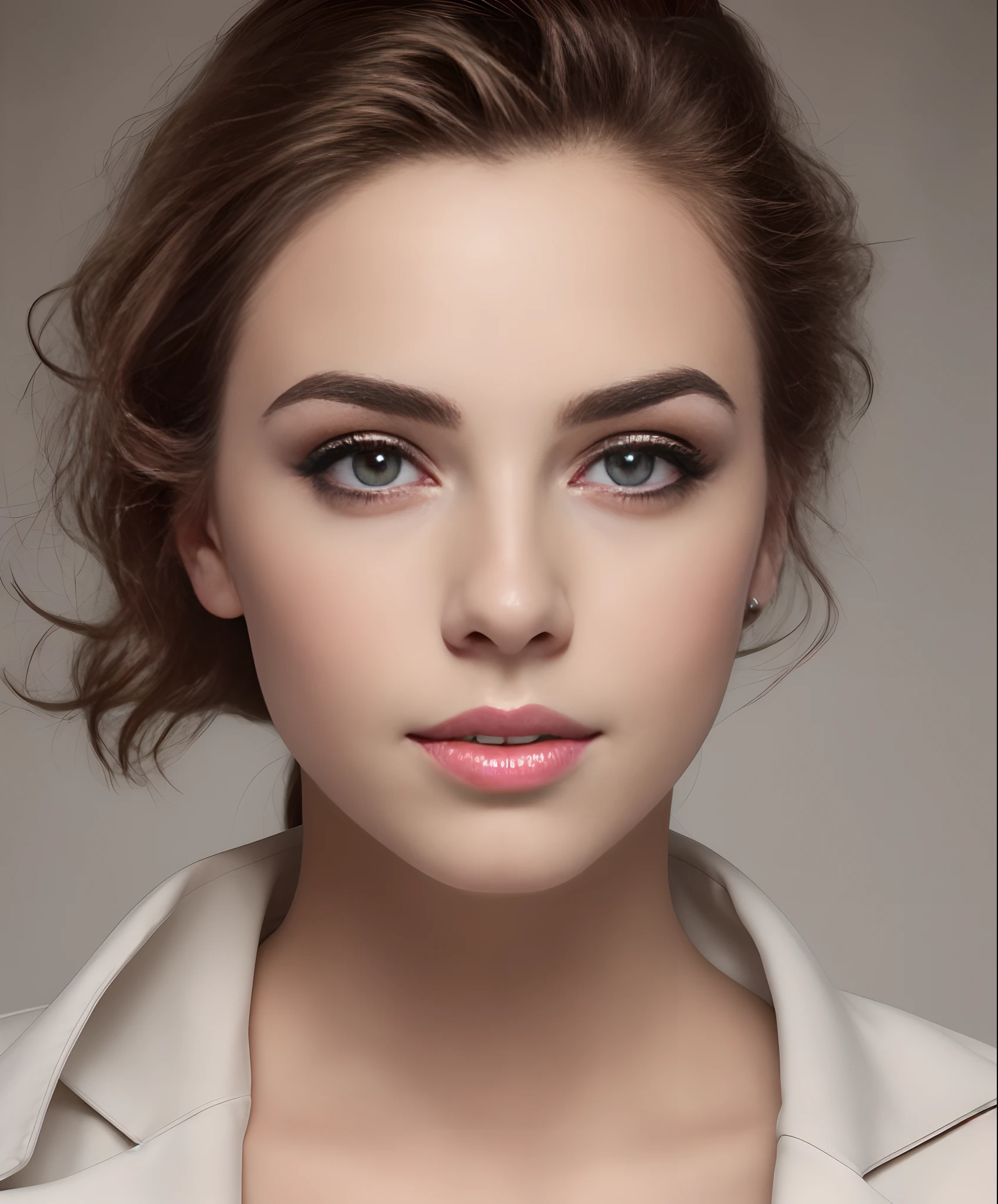 Arafed Mujer con una chaqueta blanca y un collar en el cuello, Hermoso rostro femenino, Atractivo rostro femenino, Mujer joven y hermosa, Cara perfecta finamente detallada, Rostro hermoso y piel impecable, Hermoso rostro joven, Clean and beautiful symmetrical face, hermoso rostro delicado, Atractivo rostro femenino!!!, Atractivo rostro hermoso, Perfect symmetrical face clean, rostro hermoso femenino, maquillaje sutil