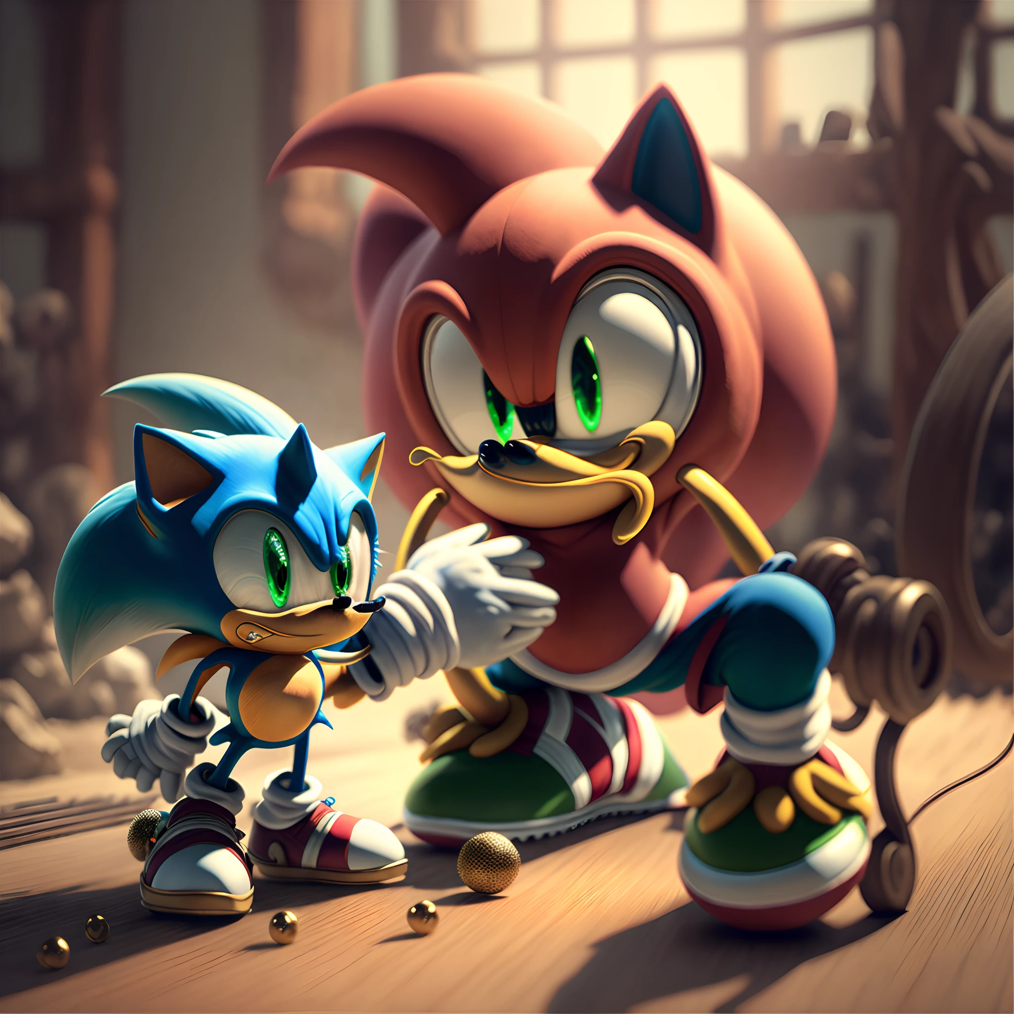 Sonic trabalhando com artesanato com resina 8K