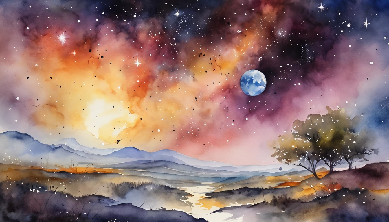 A lone astronaut drifts in the cosmic void, surrounded by shimmering stardust and distant galaxies. Capture the breathtaking vastness of space and the human spirit of exploration