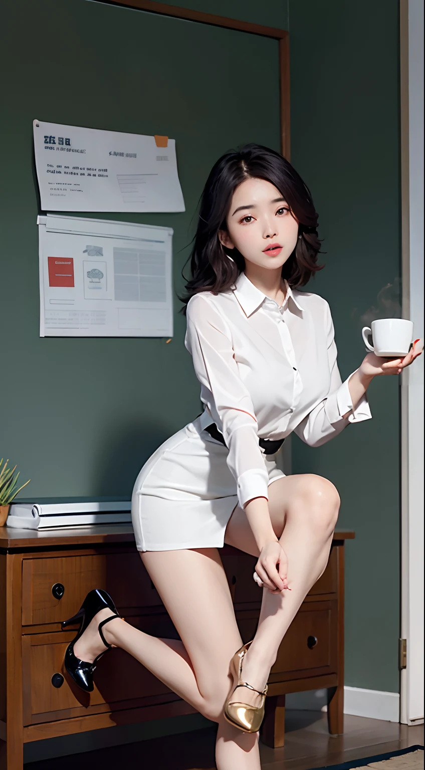 Maple Leaf City。
Xingya Building。
Inside an office。
Lin Yaxin, who had just finished the work at hand, held a cup of tea,Take a sip,Then kick off the high heels on your feet,Feel free to put two long black silk legs on the coffee table。
Right at this moment。
Duh!Duh!Duh....
A burst of high heels stamped on the ground.came the crisp voice。1 anime high quality 2 office background 3 royal sister