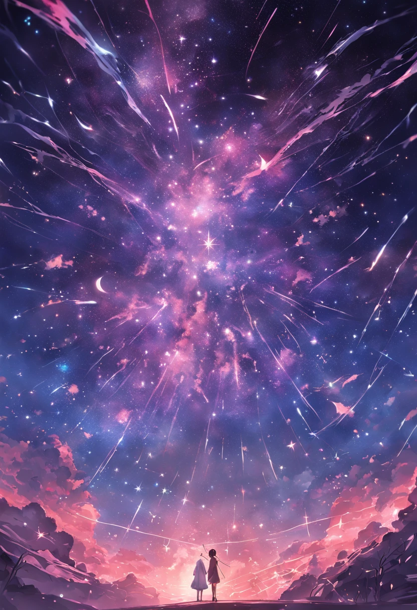 The entire galactic starry sky，Magnificent,Twinkling starlight，limitless，Fantastic sights。