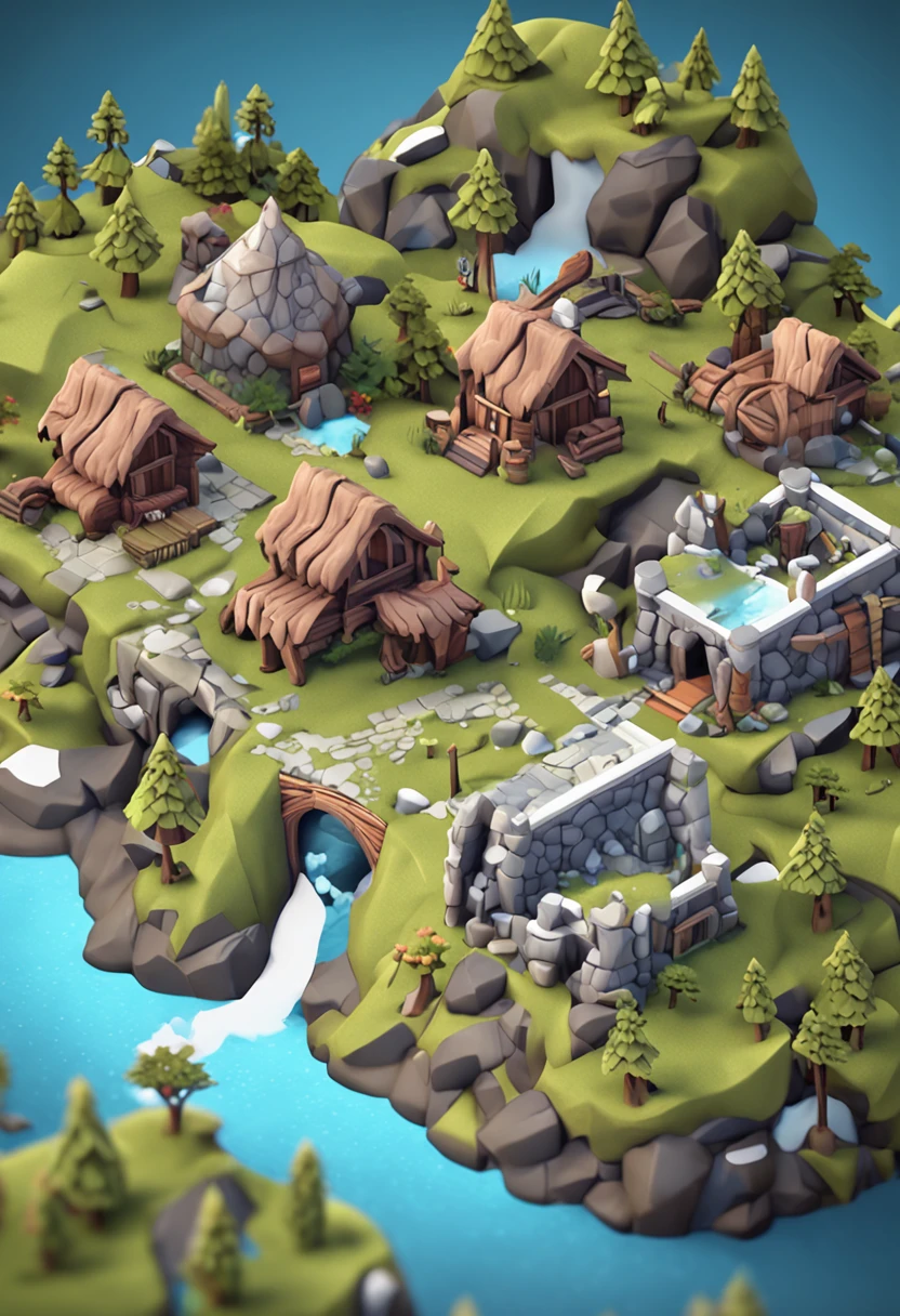 Snow Island,Snow-covered island, isometric 3d fantasy island, isometric game asset, 3 d stylize scene, Island background, 3 d render stylized,, game assets, high quality lowpoly art, Stylized 3 D, stylized 3d render, isometric 8k
