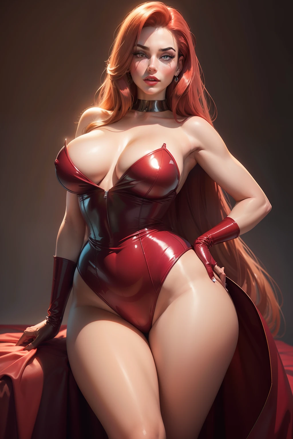 sexy, realistic, Jessica Rabbit, portrait