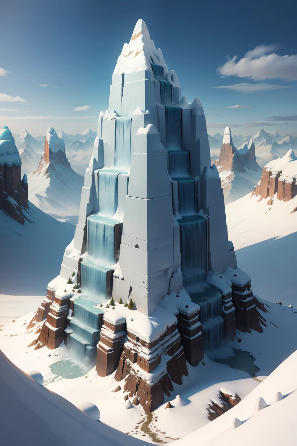 Feng shui snow mountain cliffs