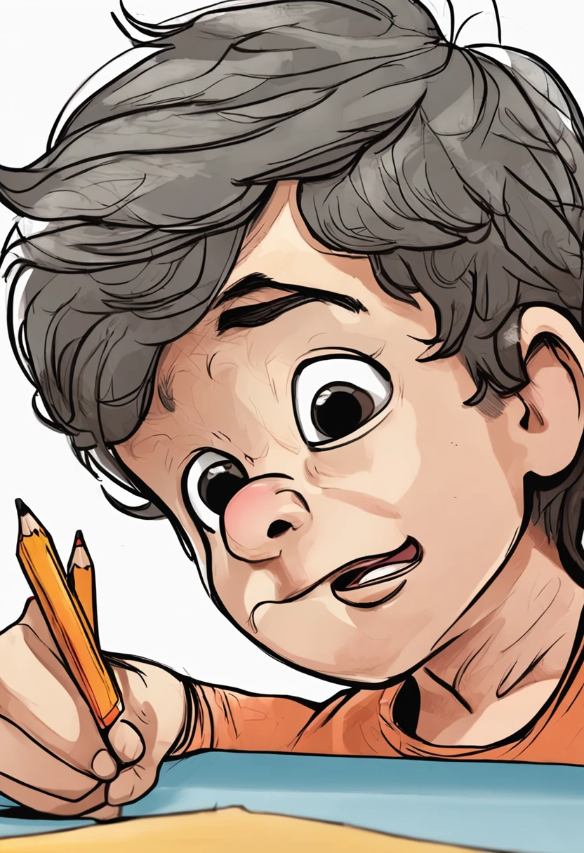 There was a little boy sitting at his desk with a pencil, bet face, Crazy expression, Young!!!, Shame on its existence, kid named finger, horrid :4, mischievous expression, horrified expression, annoyed expression, emotional face shot, perfect expression, insane face, kids drawing, pencil drawing of mkbhd, exciting expression