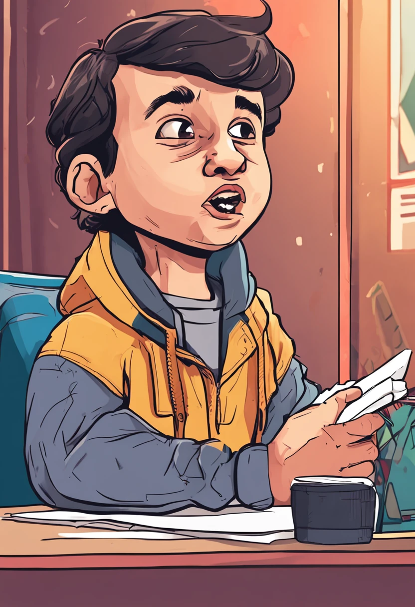 There was a boy sitting at his desk with a pencil, bet face, Crazy expression, Young!!!, Shame on its existence, kid named finger, horrid :4, mischievous expression, horrified expression, annoyed expression, emotional face shot, perfect expression, insane face, kids drawing, pencil drawing of mkbhd, exciting expression