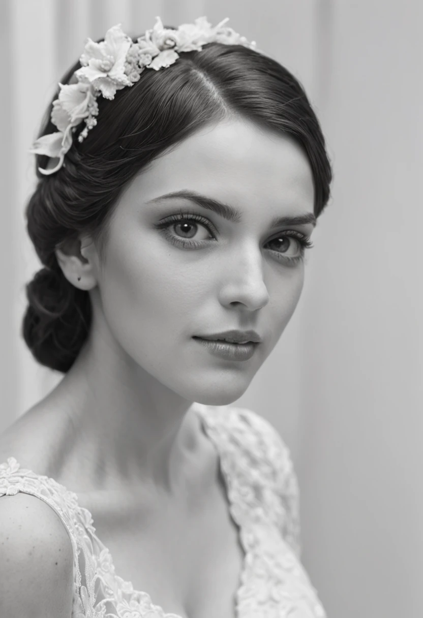 Criar uma foto em preto e branco de casamento, fotografia antiga em preto e branco, foto de estilo antigo, Photographic photography, Fotografia da era WW2, uma foto velha e branca, foto antiga realista, foto vintage preto e branco, unknown location, fotorrealista, super alta qualidade, Super Detalhe, ultra-accurate description of hands, master part, 8k, HDR