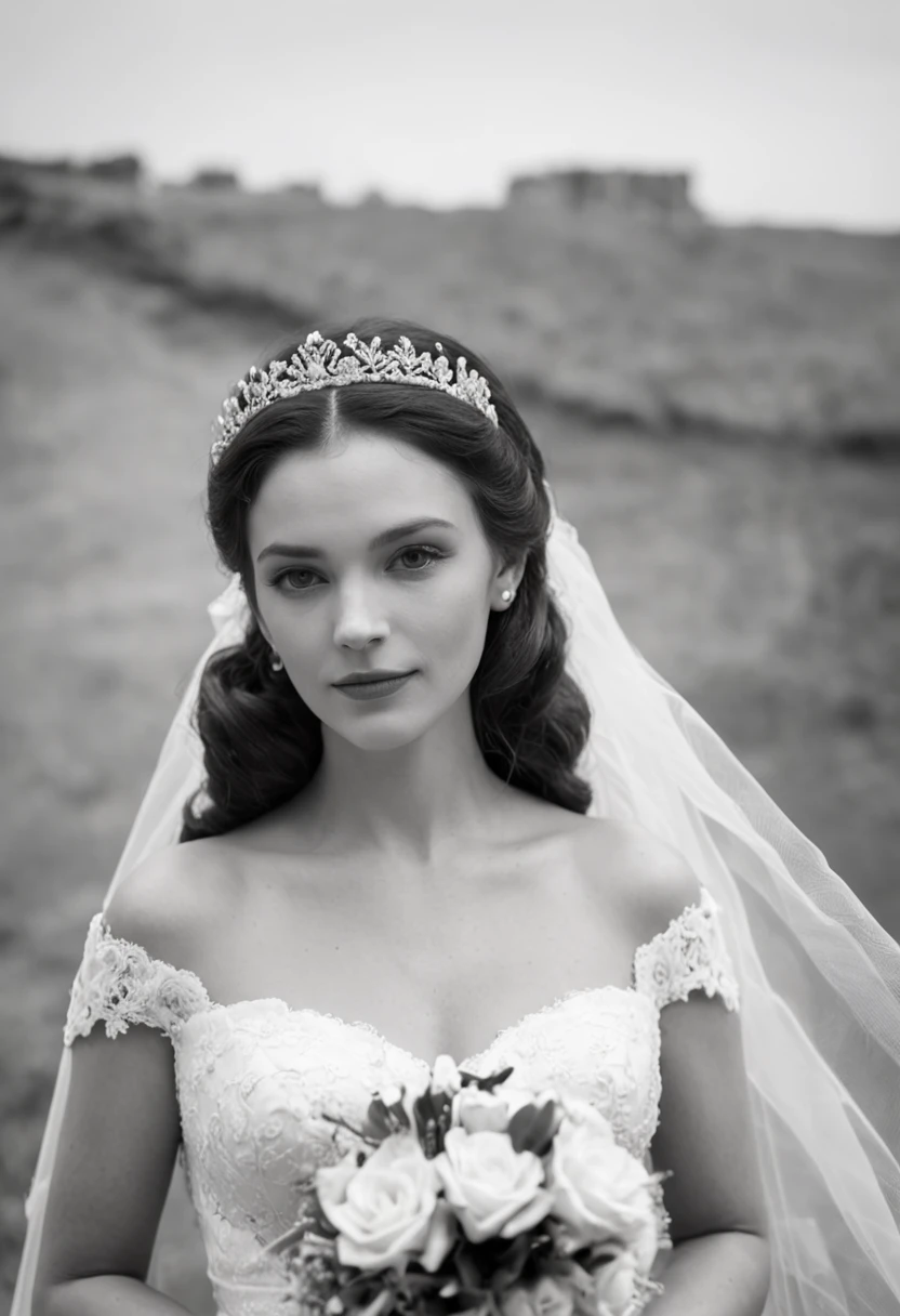 Criar uma foto em preto e branco de casamento, fotografia antiga em preto e branco, foto de estilo antigo, Photographic photography, Fotografia da era WW2, uma foto velha e branca, foto antiga realista, foto vintage preto e branco, unknown location, fotorrealista, super alta qualidade, Super Detalhe, ultra-accurate description of hands, master part, 8k, HDR