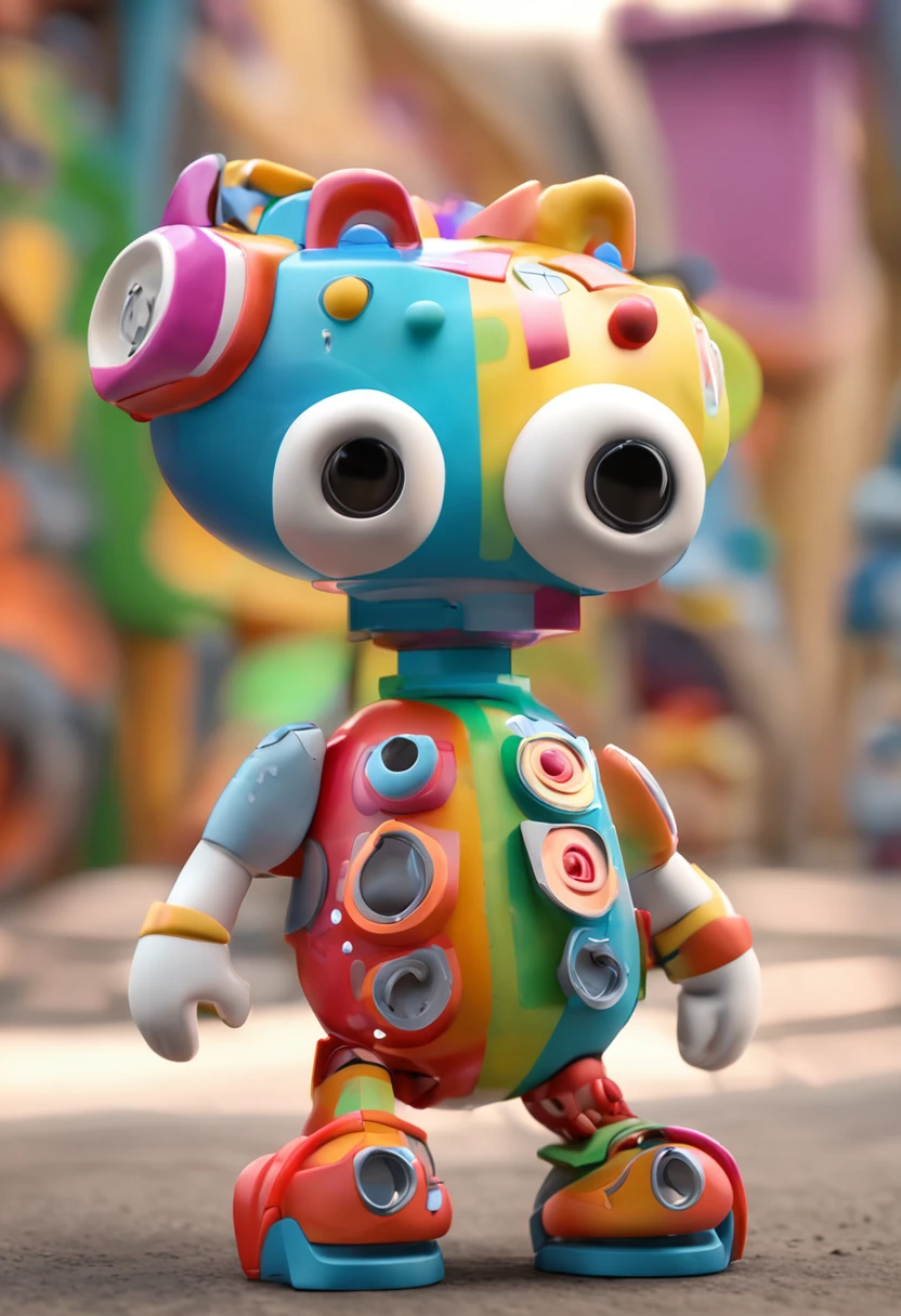 Crie um mascote semelhante ao playmobil , personagem infantil , 8k, Modelo 3D, O corpo como forma de um brinquedo , com boca, 2 olhos e sem nariz, with legs and arms, de corpo inteiro. The character is cute and charismatic, o personagem tem cores vivas e coloridas. fotorrealista, super alta qualidade, Super Detalhe, ultra-accurate description of hands, roupas detalhadas, utensilios bem detalhados, master part, 8k, HDR