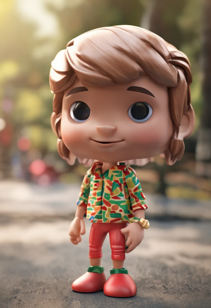 Crie um mascote semelhante ao playmobil , personagem infantil , 8k, Modelo 3D, O corpo como forma de um brinquedo , com boca, 2 olhos e sem nariz, with legs and arms, de corpo inteiro. The character is cute and charismatic, o personagem tem cores vivas e coloridas. fotorrealista, super alta qualidade, Super Detalhe, ultra-accurate description of hands, roupas detalhadas, utensilios bem detalhados, master part, 8k, HDR