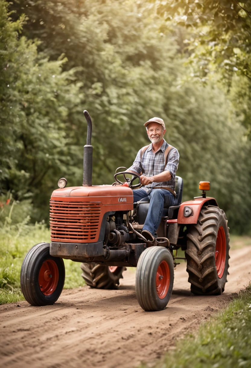 Worker driving tractor, alta qualidade, ulta definition