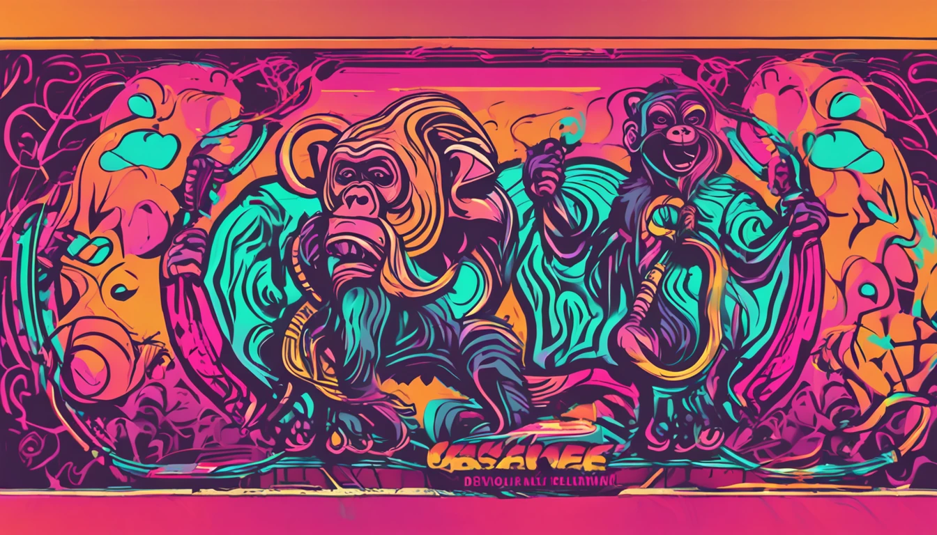 Create a monkey logo for a digital channel with vibrant, high-resolution colors