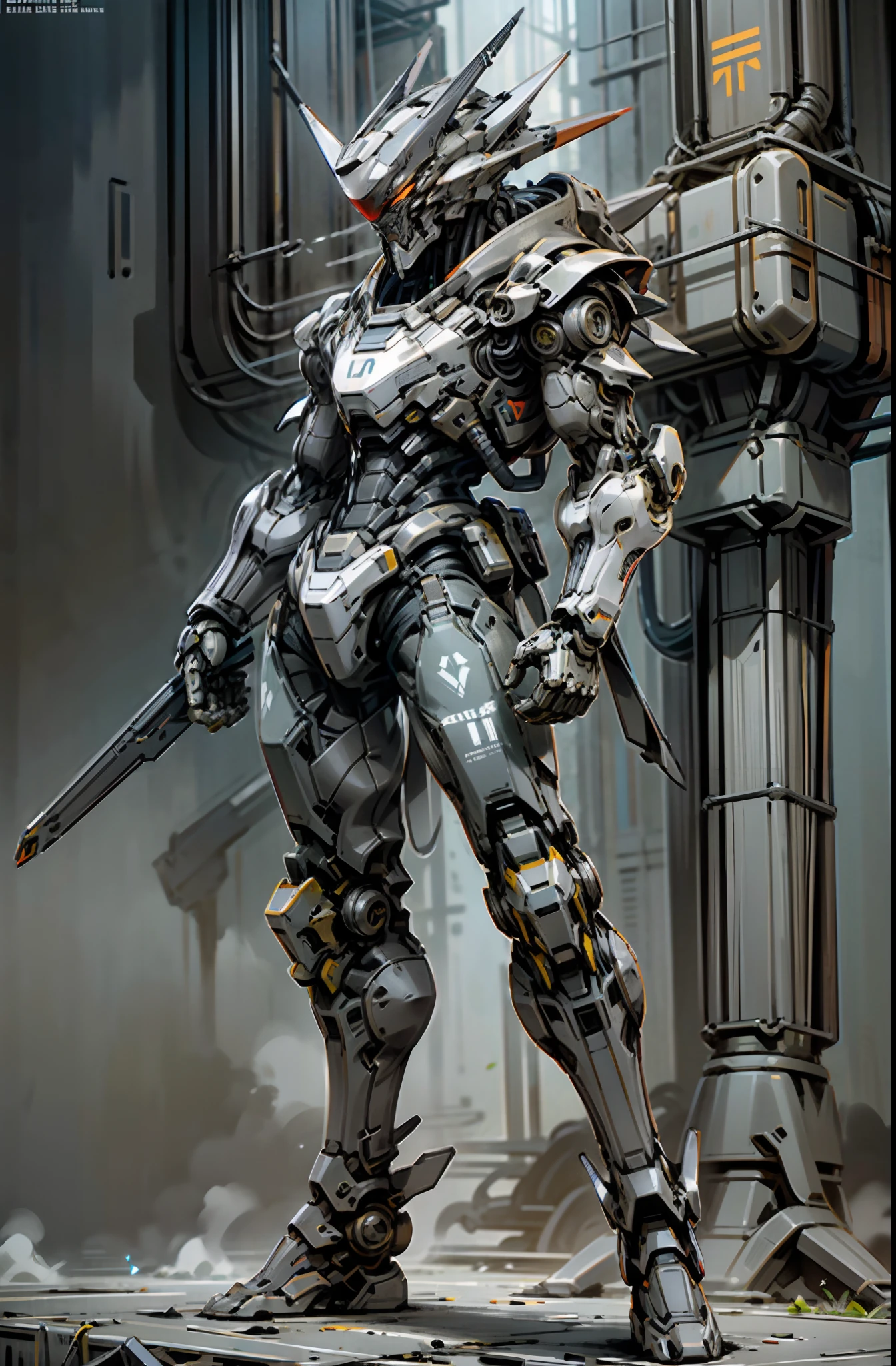 Fantasy cyberpunk world,1 mechanical marvel,Robots defend the world order;Samurai mechanical armor,Armed with unambiguous weapons,Streamlined black and red design,wearing in black cloak,A great piece of the 1 man robot,Art of the highest quality,8K ultra-high resolution,动态照明,Cinematic magnificent,Bright colors,Robot dogs are foolproof。