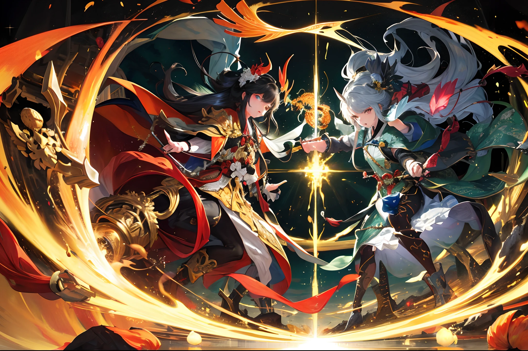 The Eastern Immortal Gods and the Western Demon Gods fight,A grand spectacle。hyper-detailing,It will depict the world。