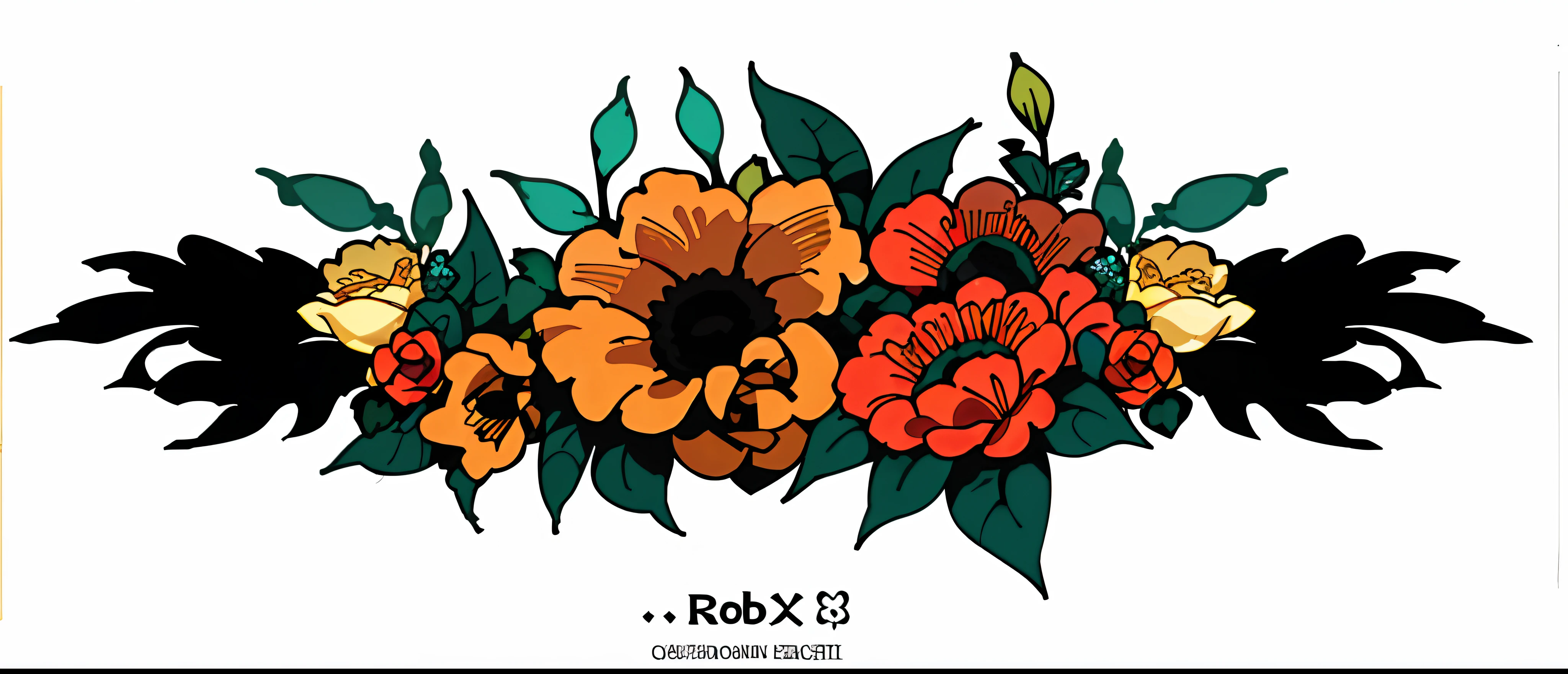 There is a drawing of a bouquet of flowers on a white background, corolla, corolla, Flower crown, floral growth, hand drawn svg, stylized border, Rose crown, opulent, crown of roses, ornate flowers, chromatically, line art in colour, drawn with photoshop, floral design, detailed flowers, Flowers in the background, Blooming flowers