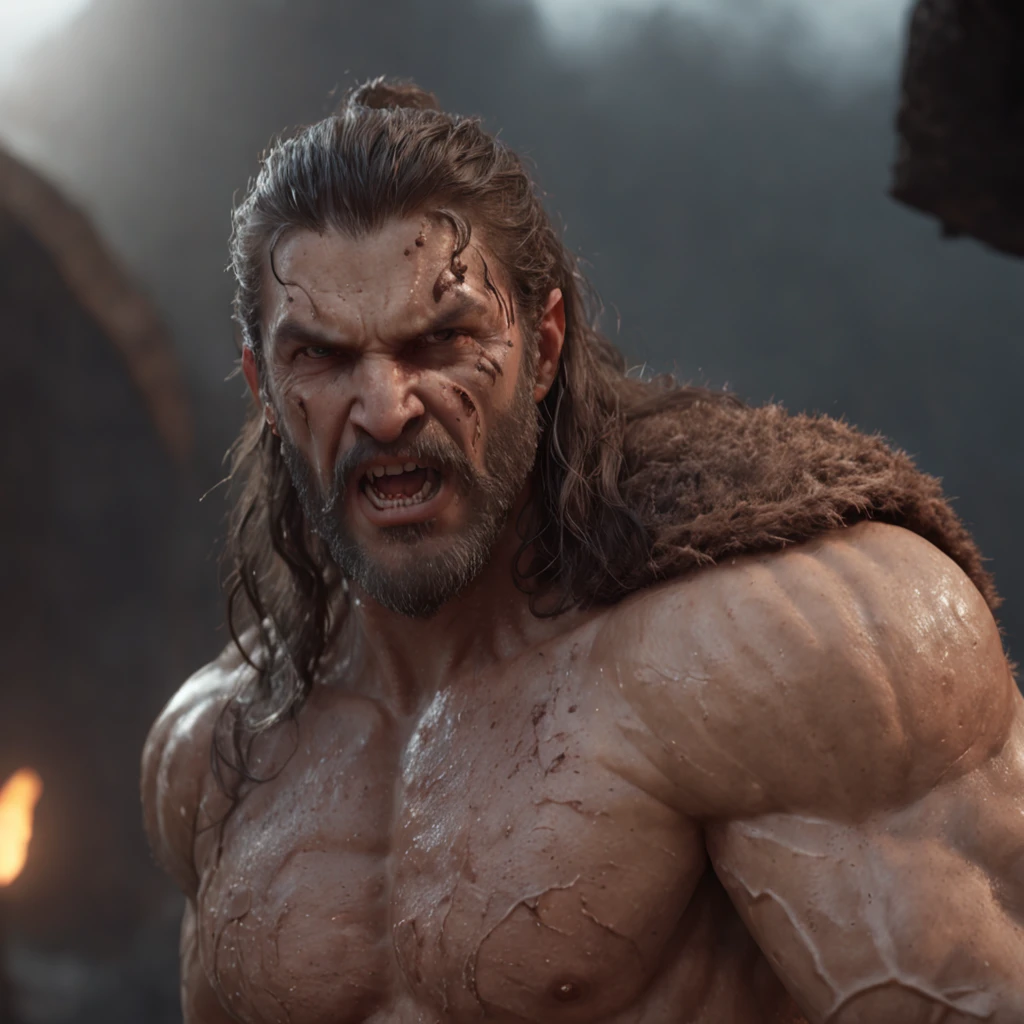 (professional 3d render:1.3) af (Realistic:1.3) most beautiful artwork photo in the world，Features soft and shiny male heroes, ((Epic hero fantasy muscle man rough wet hero angry looking long hair short beard and ferocious expression in dynamic pose, Fantastic location, Majestic cluttered environment)), Full body 8K unified rendering, action  shot, skin pore, very dark lighting, heavyshading, Detailed, Detailed face, (vibrant, photograph realistic, Realistic, Dramatic, Dark, Sharp focus, 8K), (Old leather garments damaged by weathering:1.4), ((((Wear fur)))), (Intricate:1.4), decadent, (Highly detailed:1.4), Digital painting, rendering by octane, art  stations, concept-art, smooth, Sharp focus, illustration, Art germ, (loish:0.23), wlop ilya kuvshinov, and greg rutkowski and alphonse mucha gracias, (Global illumination, Studio light, volumettic light), heavy rain, particles floating, lotr, fantasy, elf, full bodyesbian, ((Dark and ancient city background:1.3)),CGSesociety,art  stations