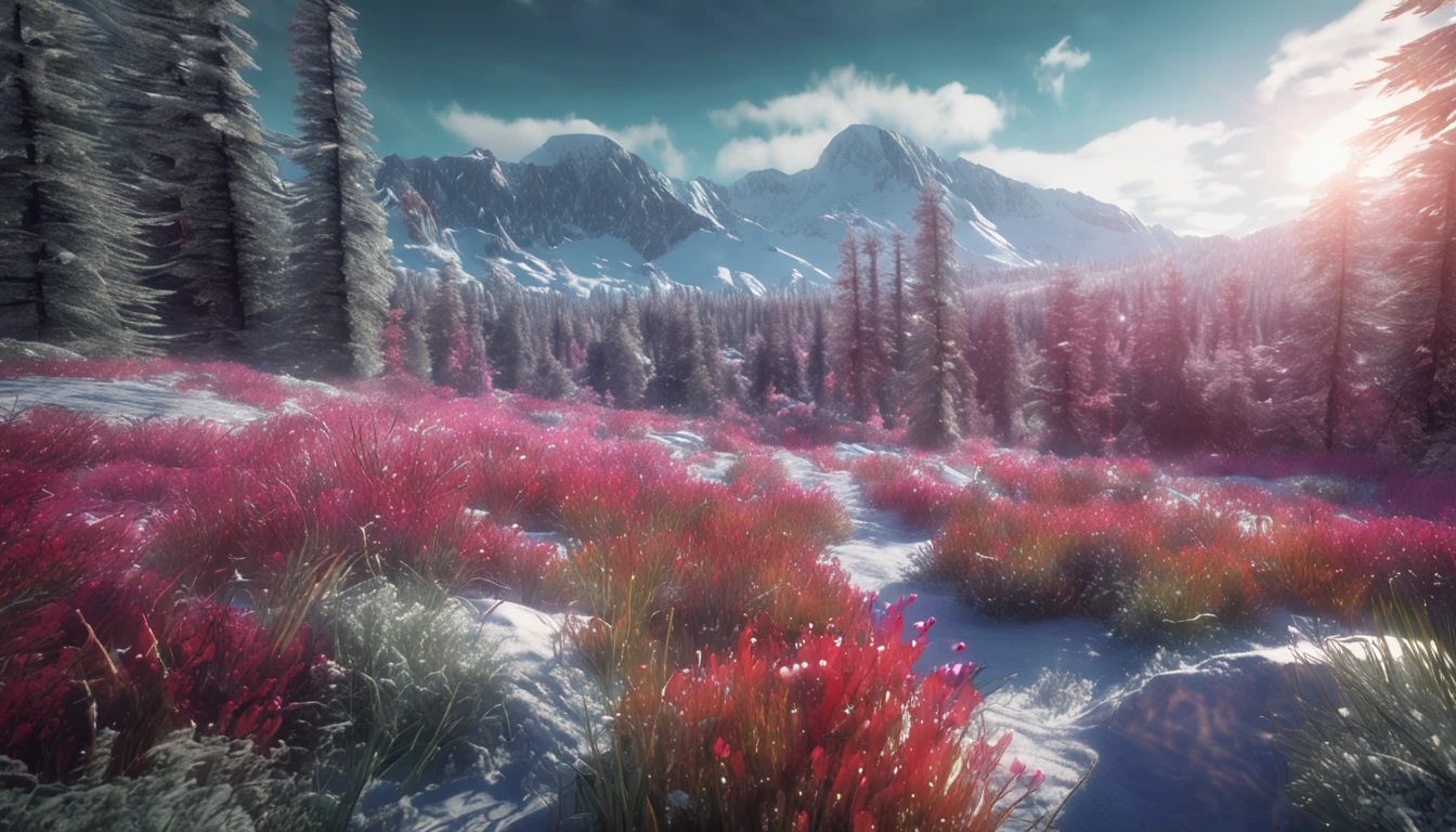masterpiece, best quality, high quality, extremely detailed CG unity 8k wallpaper, The vast and quiet taiga stretches to the horizon, with dense green trees grouped in deep harmony, as the fresh breeze whispers through their leaves and crystal snow lies on the frozen ground, creating a stunning and peaceful landscape, Bokeh, Depth of Field, HDR, bloom, Chromatic Aberration ,Photorealistic,extremely detailed, trending on artstation, trending on CGsociety, Intricate, High Detail, dramatic, art by midjourney