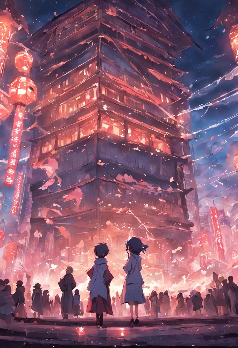 poster for，城市，tall house ，It contains the text "East Port"。The building consists of the word "East Port"。