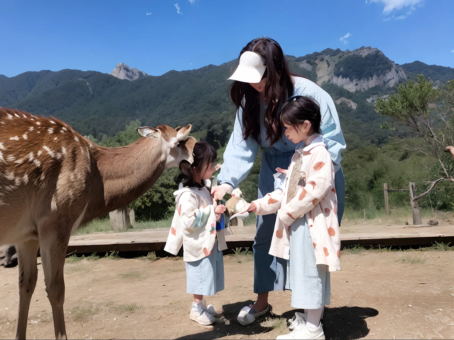Woman feeds deer with a toothbrush,Two watching, exclusive, Gamine, Feed the giraffes, Girl, with a child, koo, takwith sony alpha 9, abcdefghijklmnopqrstuvwxyz, Beautiful image, twice, Realphotos, So cute, caramel, Very cute, ji-min, Pleasant, adolable