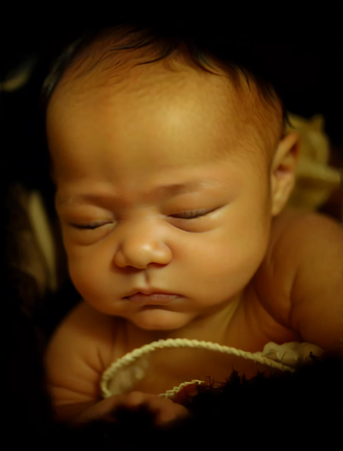 ((((Baby photos))))extremely high quality scan,1200 DPI scan,A high resolution,detailed scan,tmasterpiece,8K works,k hd,A cute baby,Delicate facial features,(One-year-old infants),Real interior,Delicate skin texture,The light is focused on the face,With his eyes closed