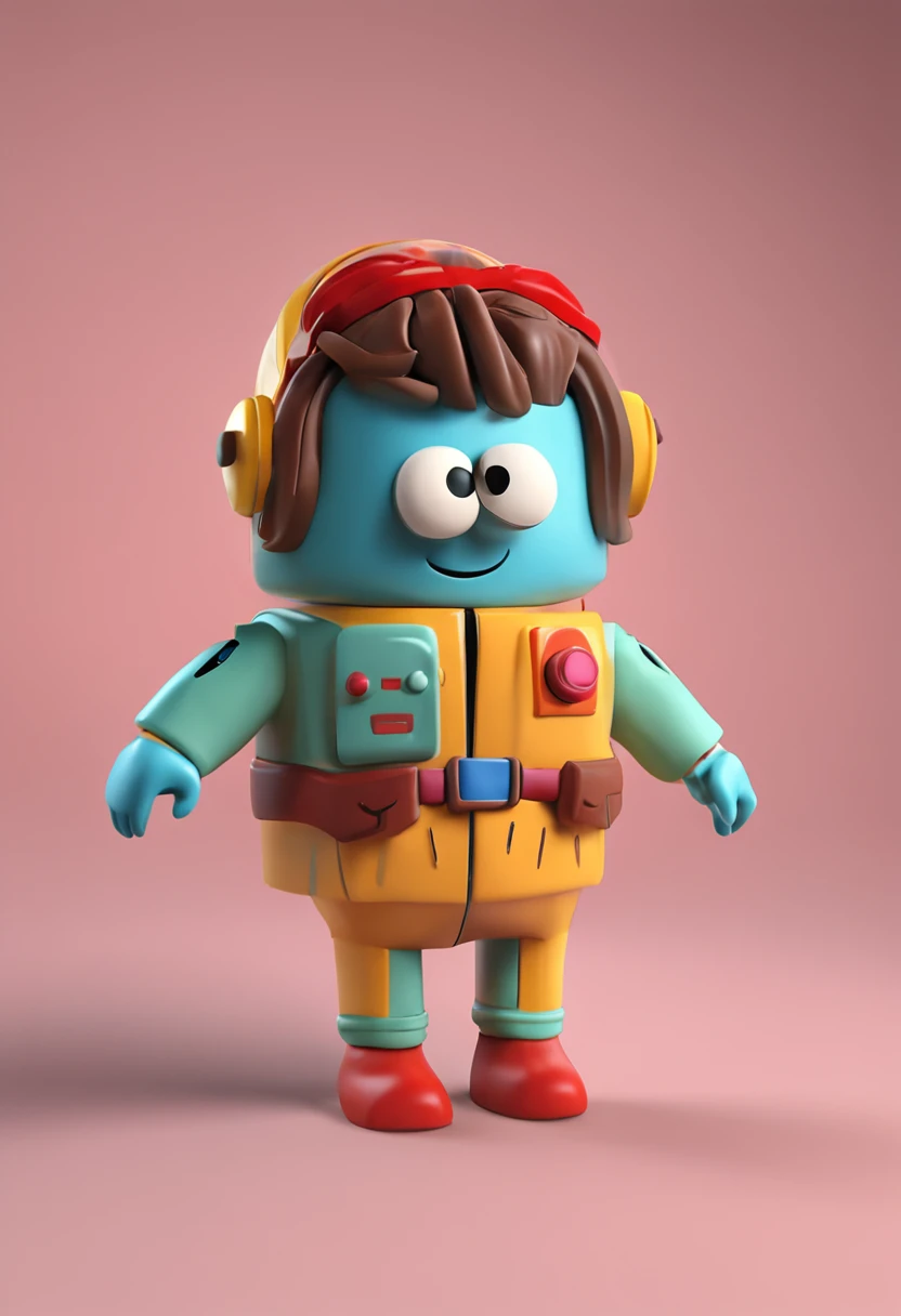Crie um mascote semelhante ao playmobil , personagem infantil , 8k, Modelo 3D, O corpo como forma de um brinquedo , com boca, 2 olhos e sem nariz, with legs and arms, de corpo inteiro. The character is cute and charismatic, o personagem tem cores vivas e coloridas. fotorrealista, super alta qualidade, Super Detalhe, ultra-accurate description of hands, roupas detalhadas, utensilios bem detalhados, master part, 8k, HDR