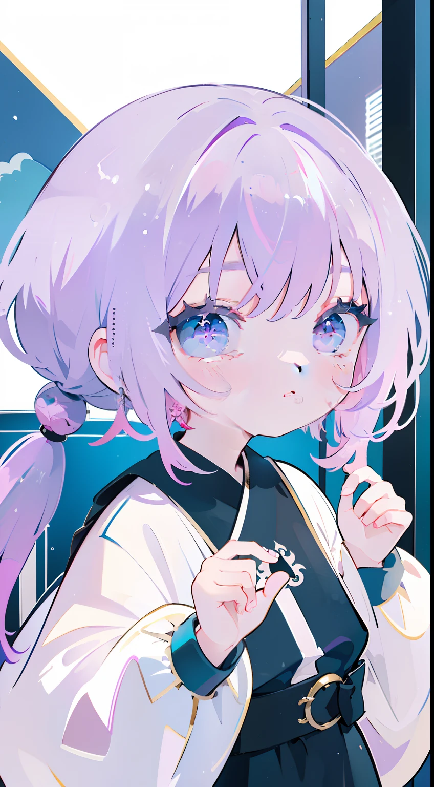 tchibi、tmasterpiece、top-quality、Top image quality、Cute Baby Turtle、Purple hair、Purple eyes、poneyTail、reaching out her hands、Top