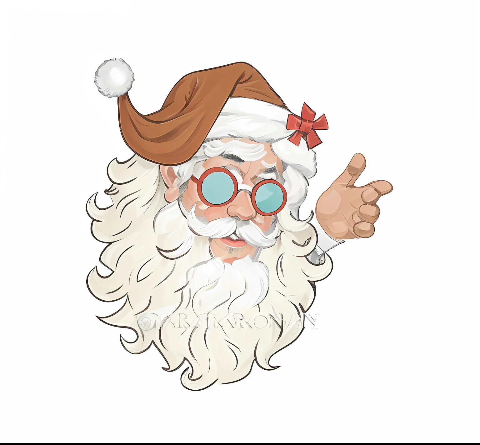 There is a cartoon Santa Claus,Wearing goggles on his face, santa, santa, santa, 2 d, 2D, author:Master of Han Chinese, inspired by Rudolph Belarski, festivity, Awesome, complete scene, Festive atmosphere, 🪔 🎨;🌞🌄, illustratio, 7 0 - s, 3 0, Official artwork