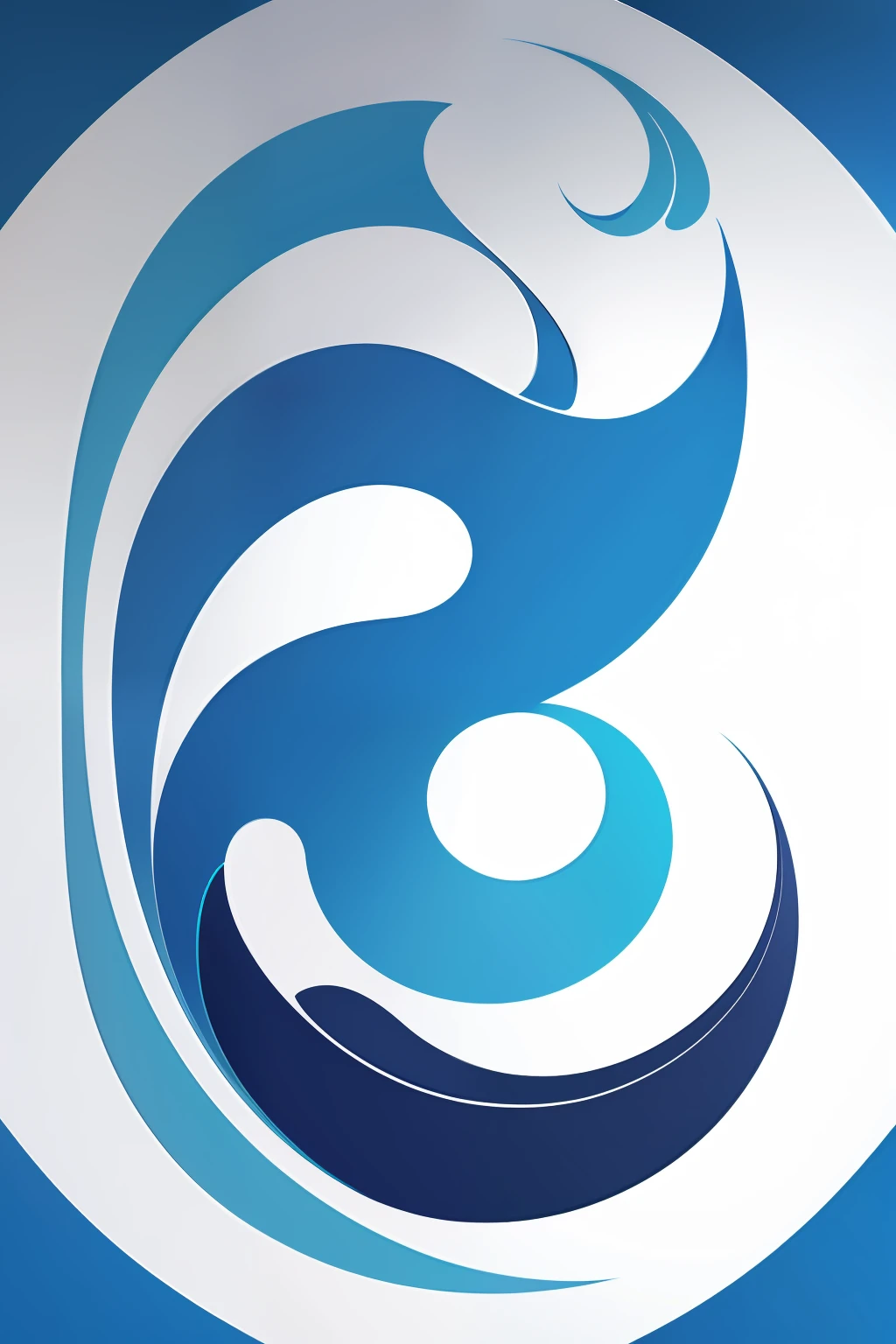 Simple logo design，Blue number 27. The design incorporates wave elements, Flat design style, with clean lines，Simple shape