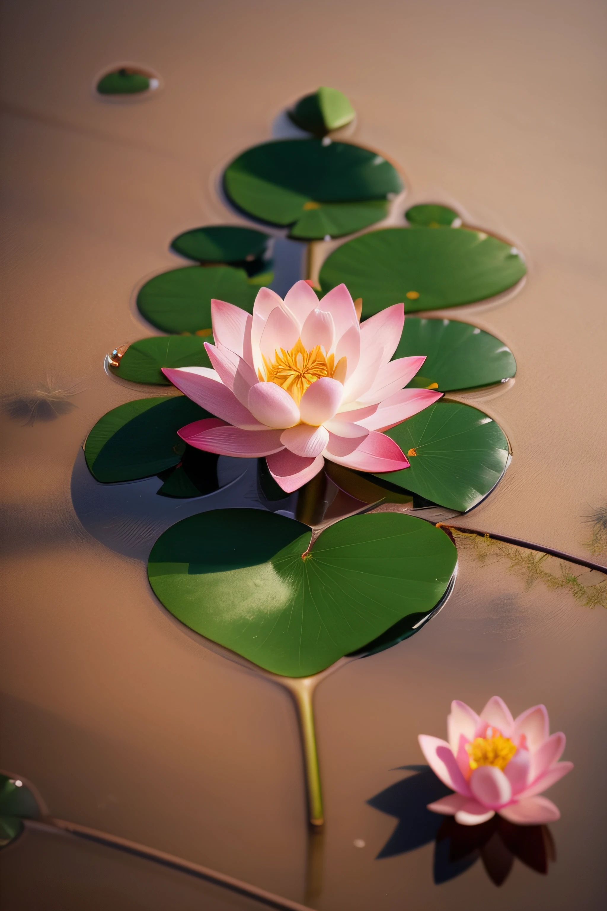 there is a pink flower sitting on a leafy plant, lotus flowers, lotus flower, lotus flowers on the water, with lotus flowers, lotus petals, standing gracefully upon a lotus, lotuses, lotus, sitting on a lotus flower, standing on a lotus, pink lotus queen, taken with sony a7r camera, lotus pond