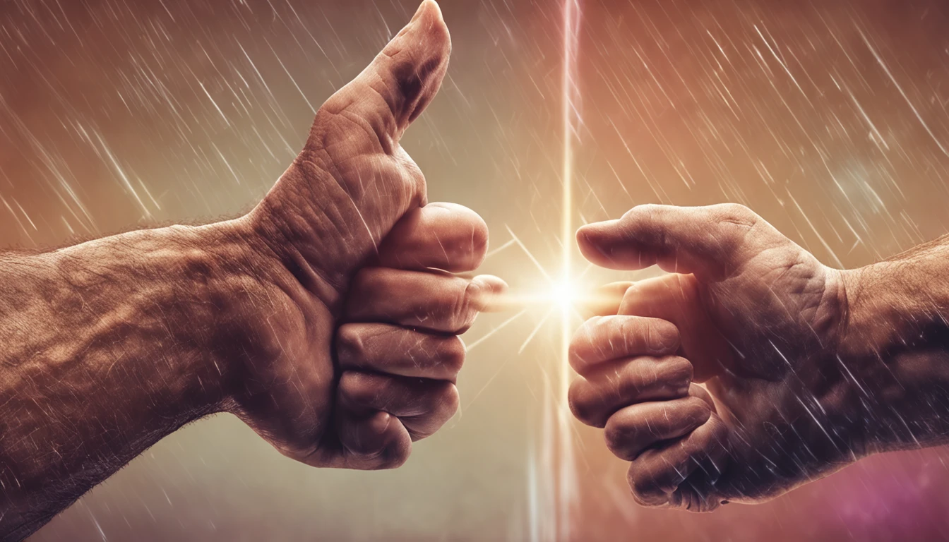 The classical picture of god and human connecting by fingers, god in the right side of the picture, the human on the left